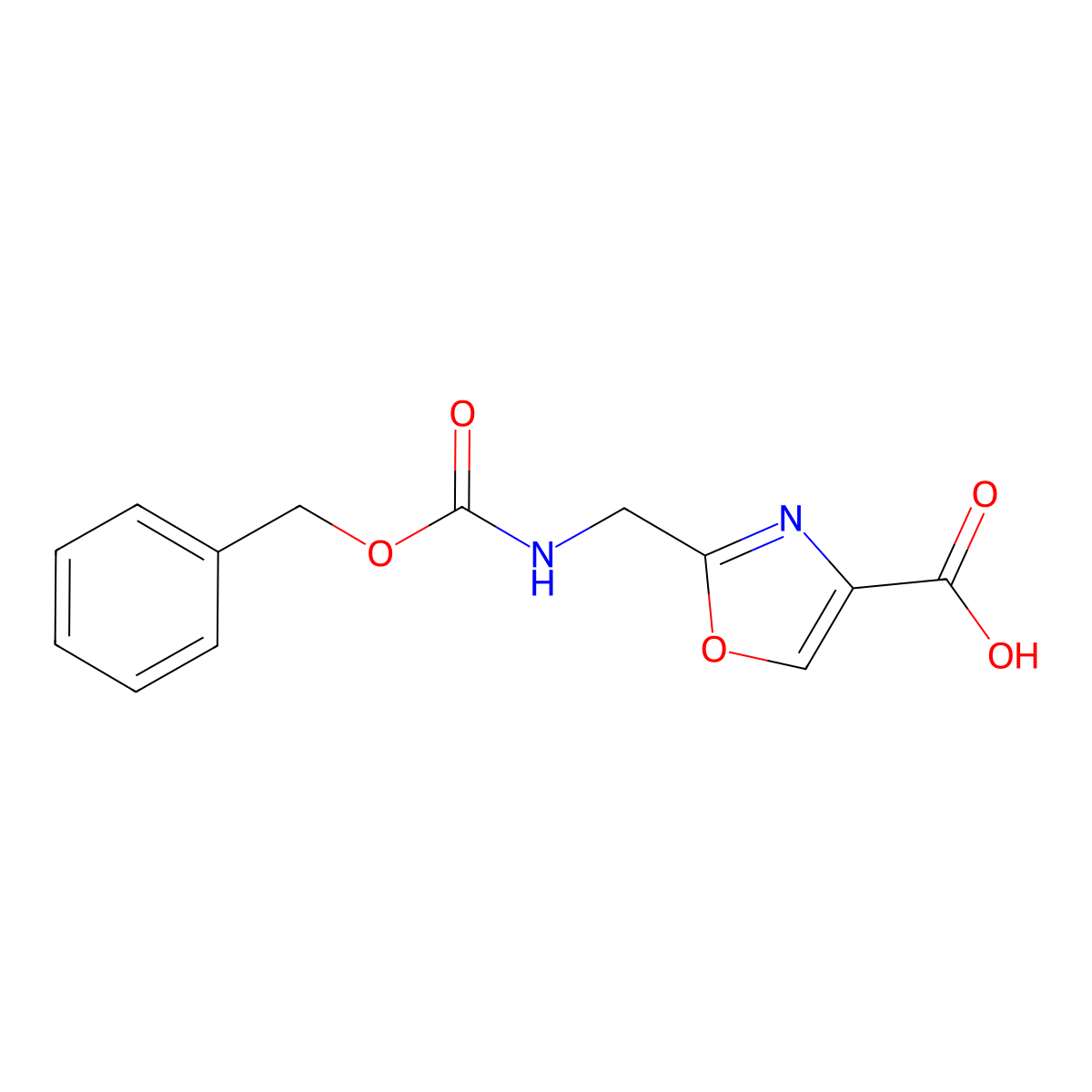 2-({[(Benzyloxy)carbonyl]amino}methyl)-1,3-oxazole-4-carboxylic acid molecular structure, CAS 1236192-66-7