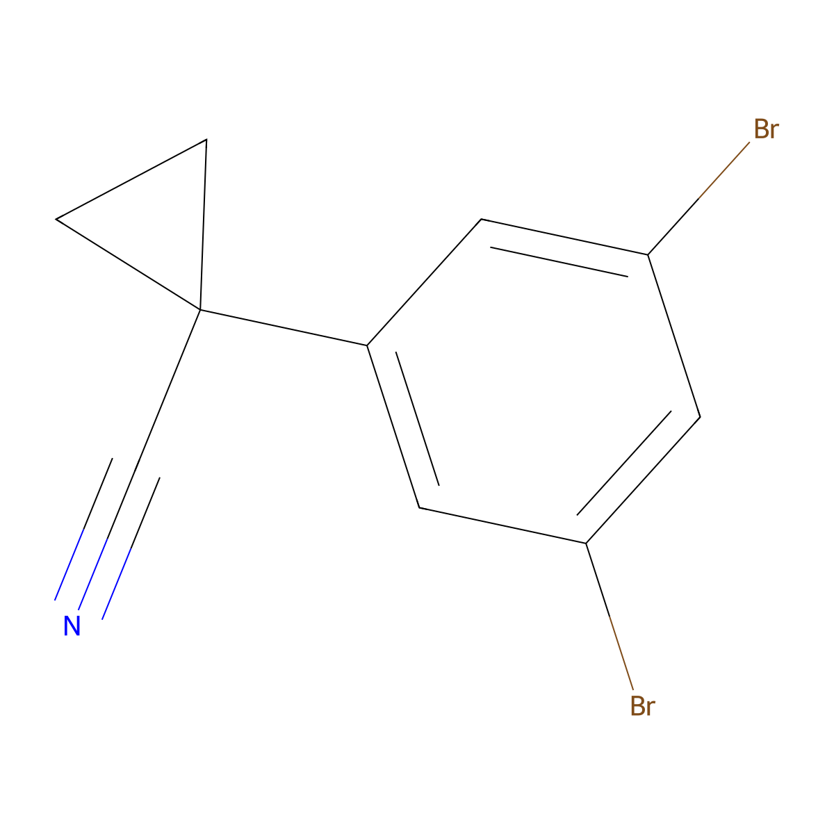 1-(3,5-Dibromophenyl)cyclopropane-1-carbonitrile molecular structure, CAS 1236193-08-0