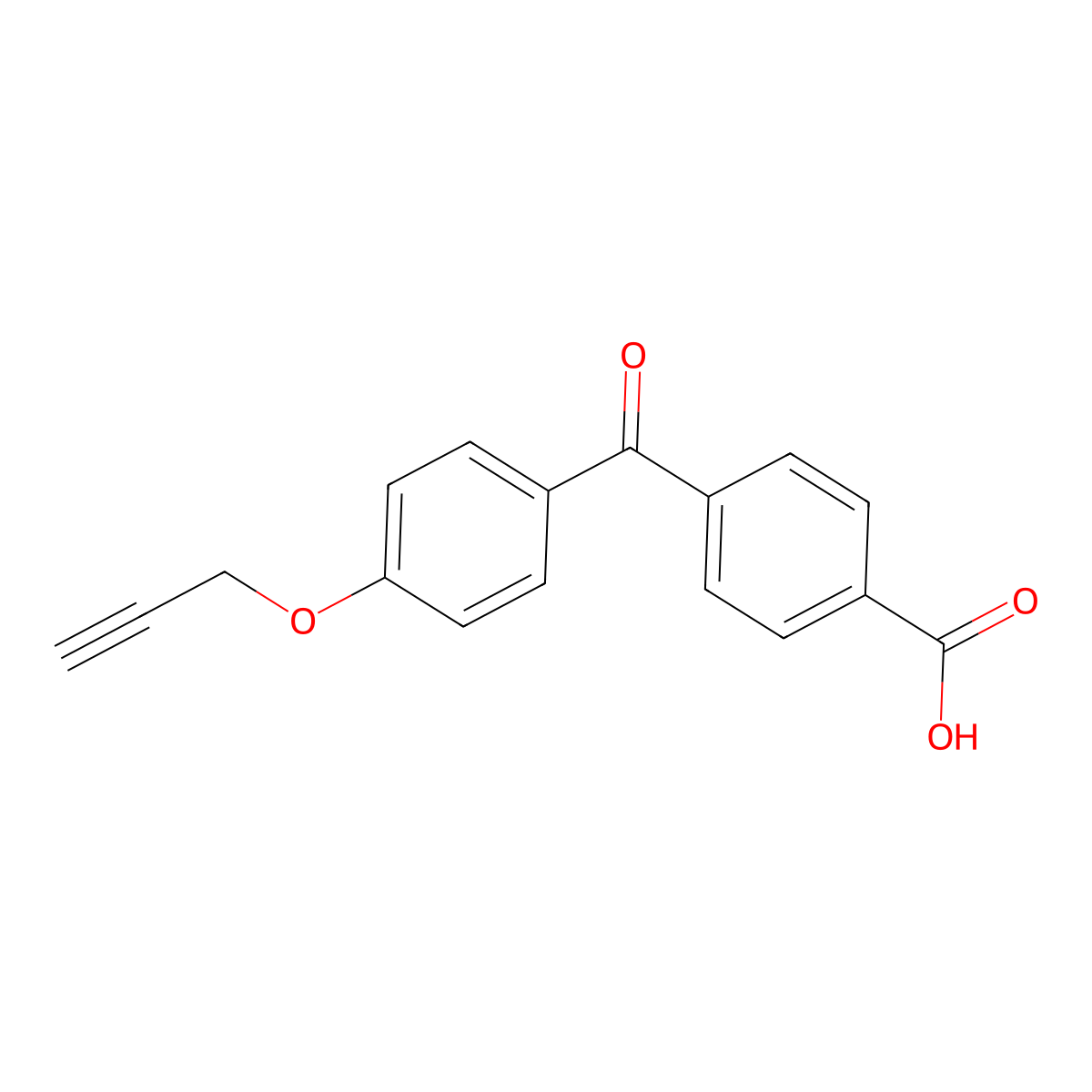 4-(4-(Prop-2-yn-1-yloxy)benzoyl)benzoic acid molecular structure, CAS 1236196-77-2