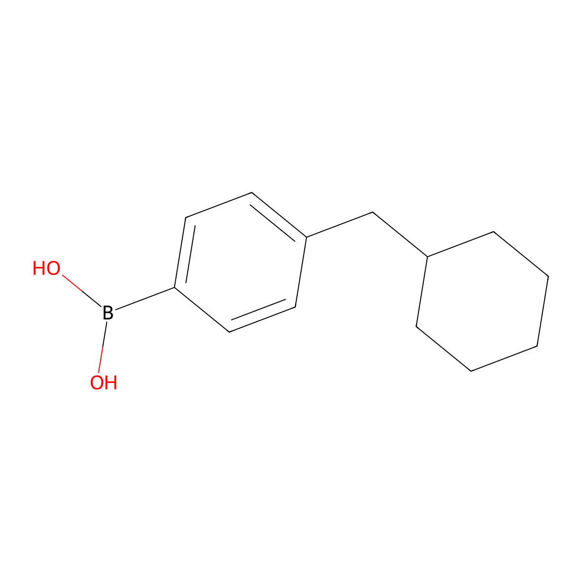 B-[4-(Cyclohexylmethyl)phenyl]boronic acid molecular structure, CAS 1236200-81-9