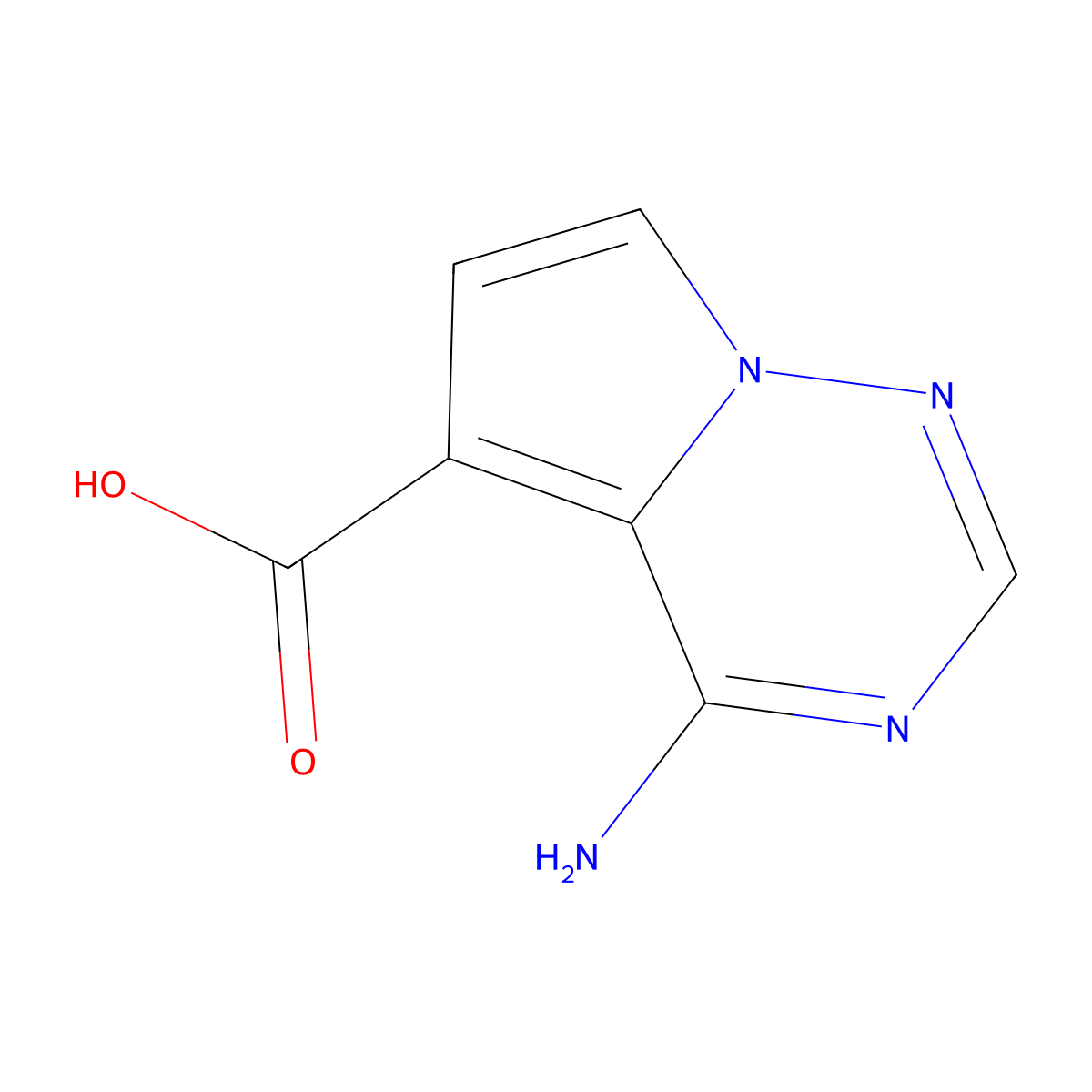 4-Aminopyrrolo[2,1-F][1,2,4]triazine-5-carboxylic acid molecular structure, CAS 1236201-15-2