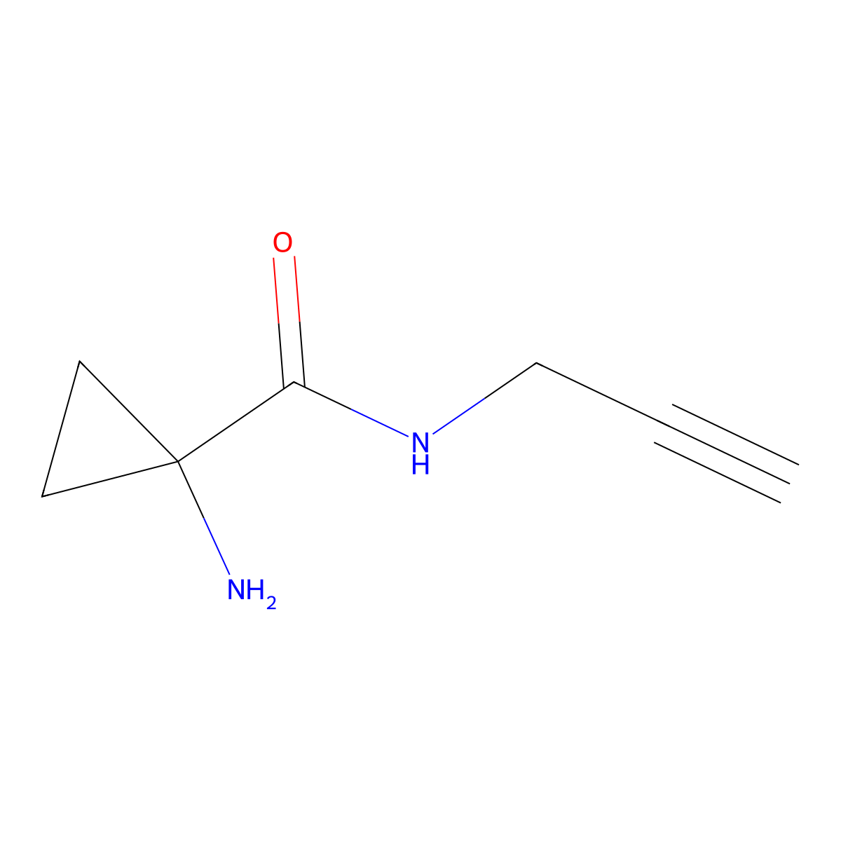 1-amino-N-(prop-2-yn-1-yl)cyclopropane-1-carboxamide molecular structure, CAS 1236207-43-4
