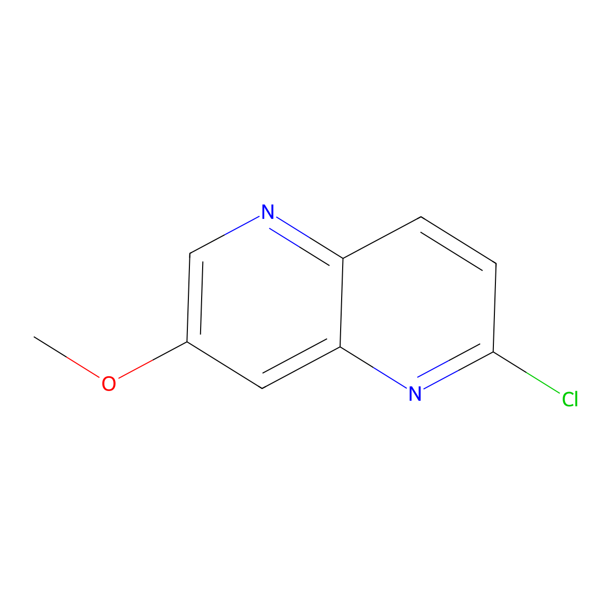 2-Chloro-7-methoxy-1,5-naphthyridine molecular structure, CAS 1236222-03-9