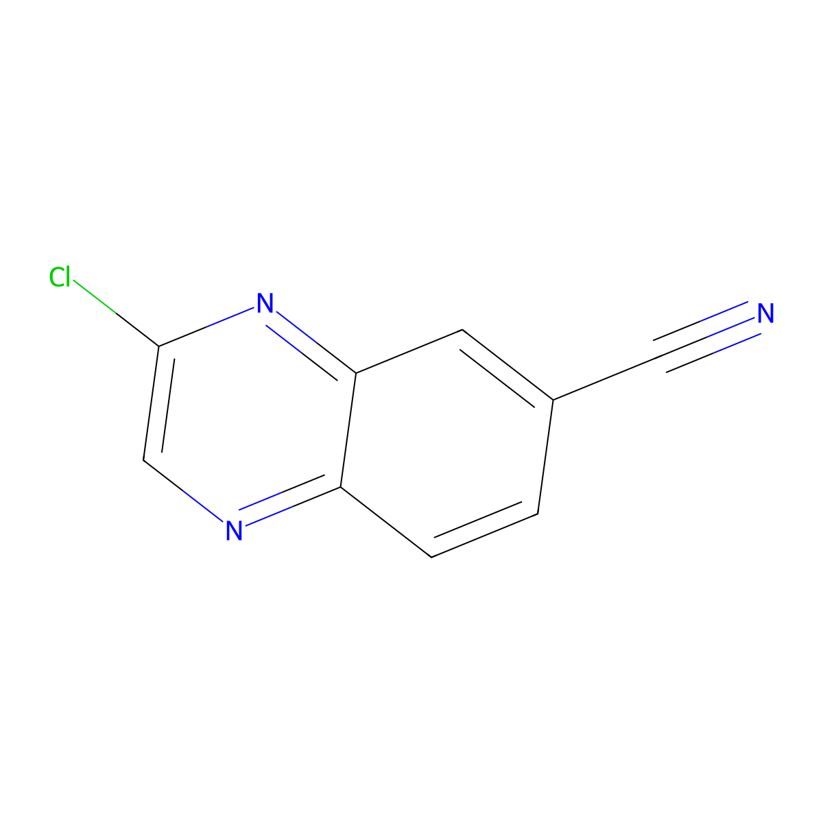 3-Chloroquinoxaline-6-carbonitrile molecular structure, CAS 1236222-48-2
