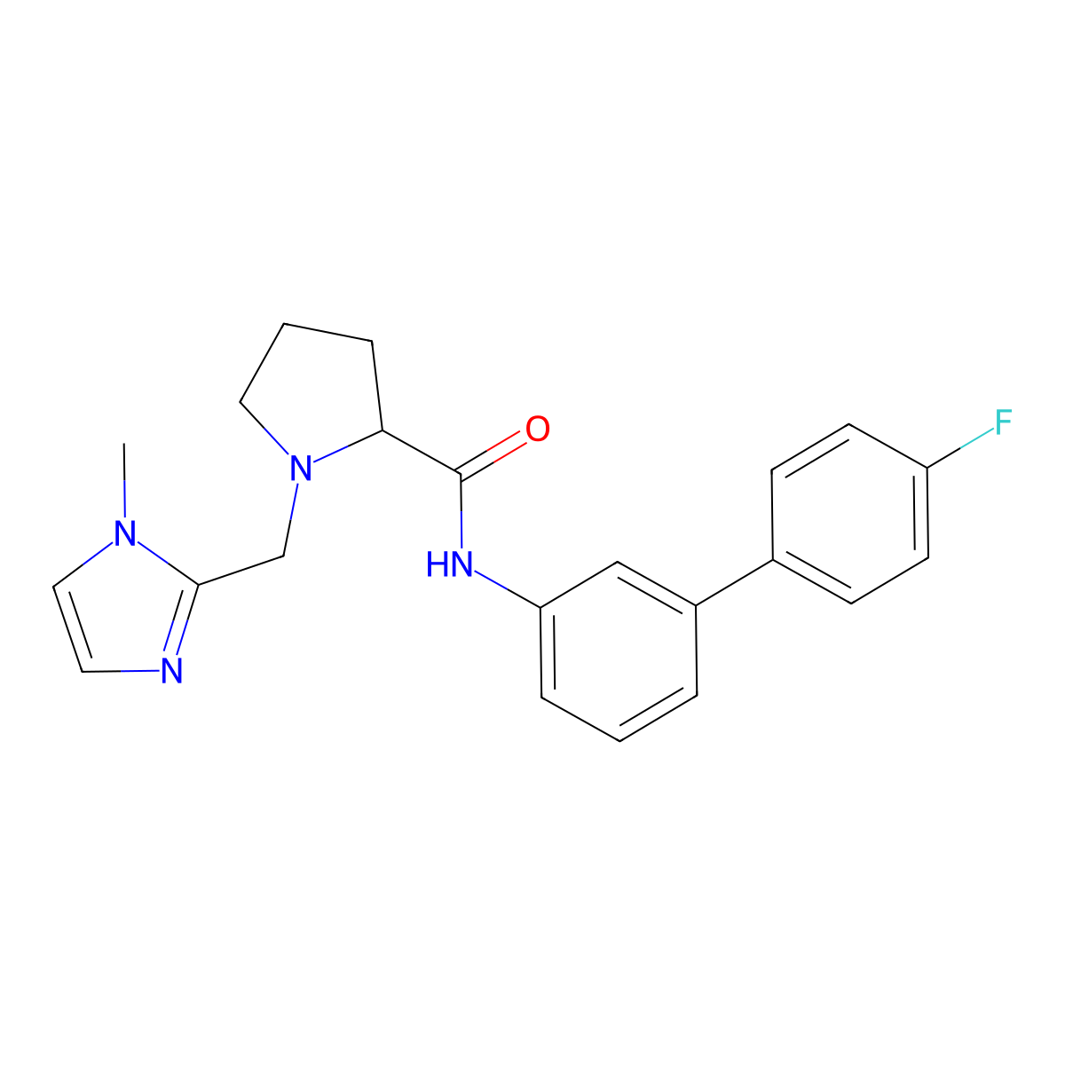N-(4'-fluoro-3-biphenylyl)-1-[(1-methyl-1H-imidazol-2-yl)methyl]prolinamide molecular structure, CAS 1236227-18-1