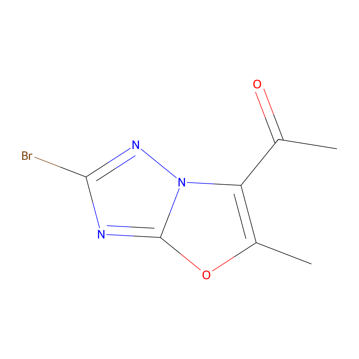 1-{2-Bromo-5-methyl-[1,2,4]triazolo[3,2-b][1,3]oxazol-6-yl}ethan-1-one molecular structure, CAS 1236228-63-9