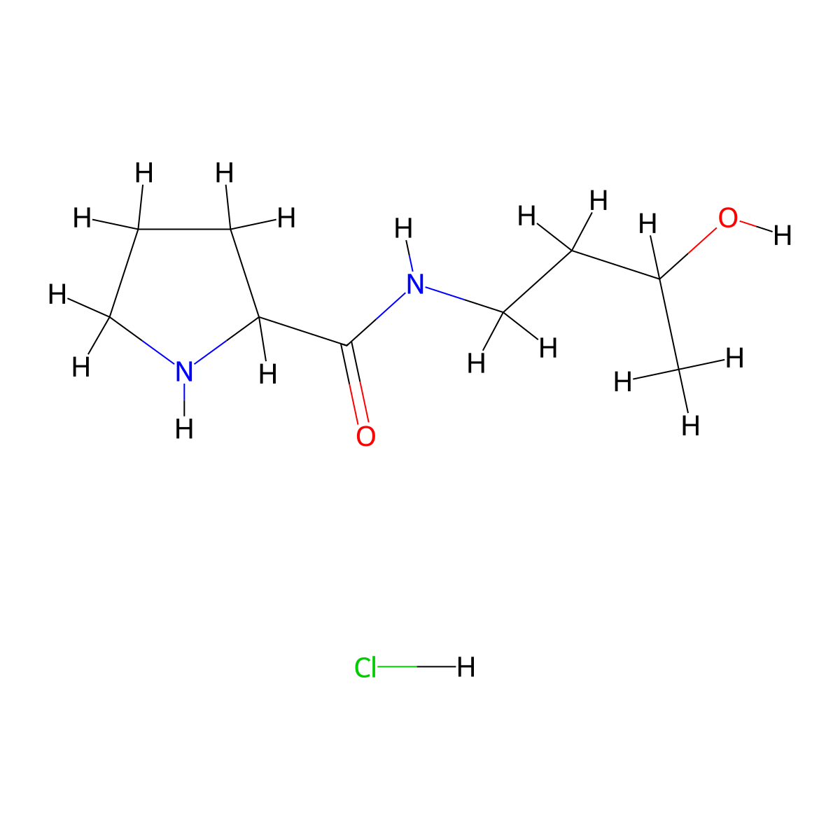 N-(3-Hydroxybutyl)-2-pyrrolidinecarboxamide hydrochloride molecular structure, CAS 1236254-69-5