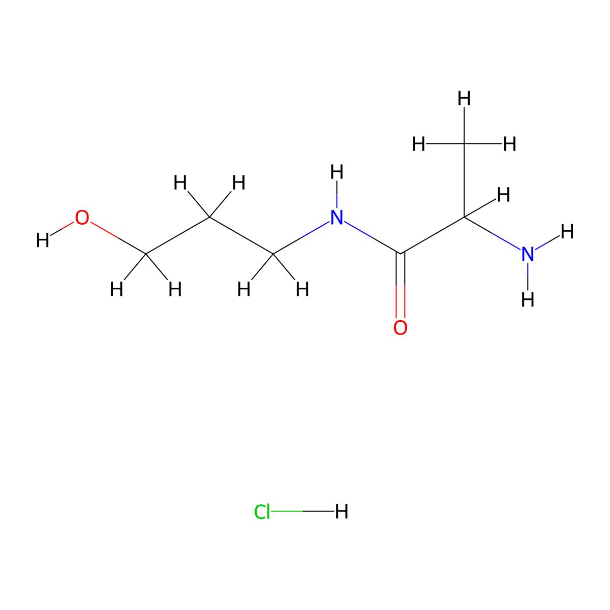 2-Amino-N-(3-hydroxypropyl)propanamide hydrochloride molecular structure, CAS 1236254-70-8