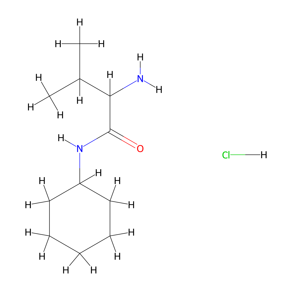 2-amino-N-cyclohexyl-3-methylbutanamide hydrochloride molecular structure, CAS 1236254-73-1