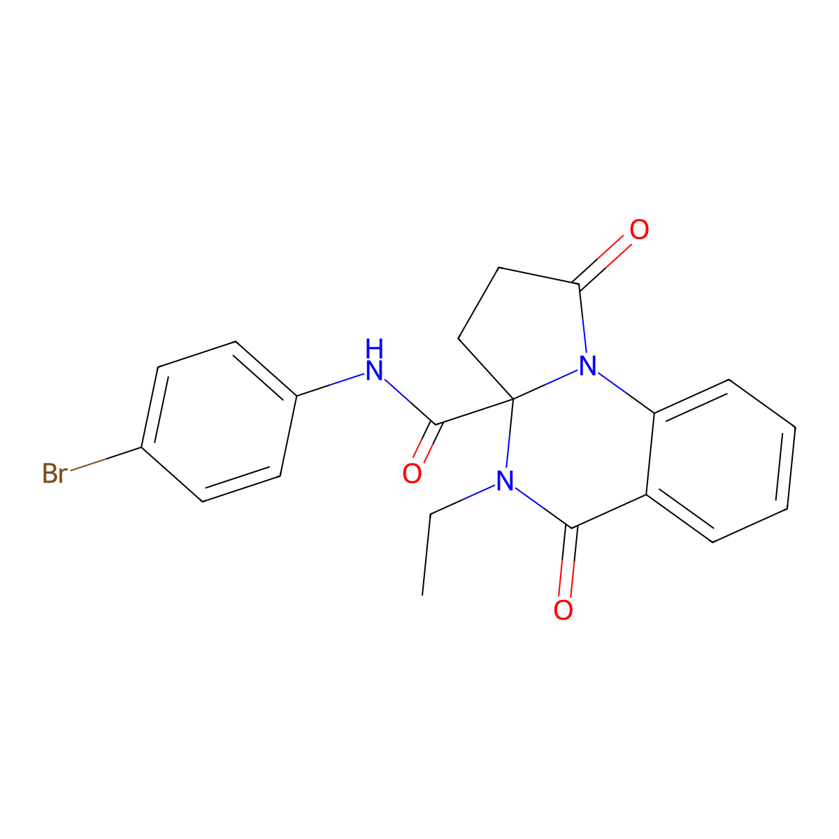 N-(4-bromophenyl)-4-ethyl-1,5-dioxo-2,3,4,5-tetrahydropyrrolo[1,2-a]quinazoline-3a(1H)-carboxamide molecular structure, CAS 1236254-82-2