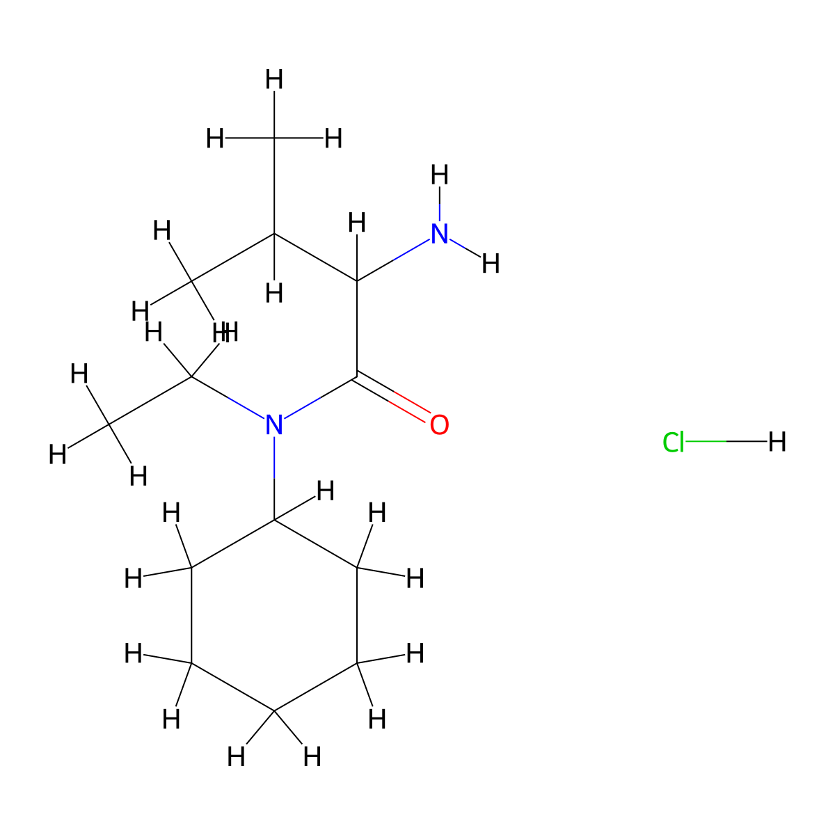2-Amino-N-cyclohexyl-N-ethyl-3-methylbutanamide hydrochloride molecular structure, CAS 1236254-85-5