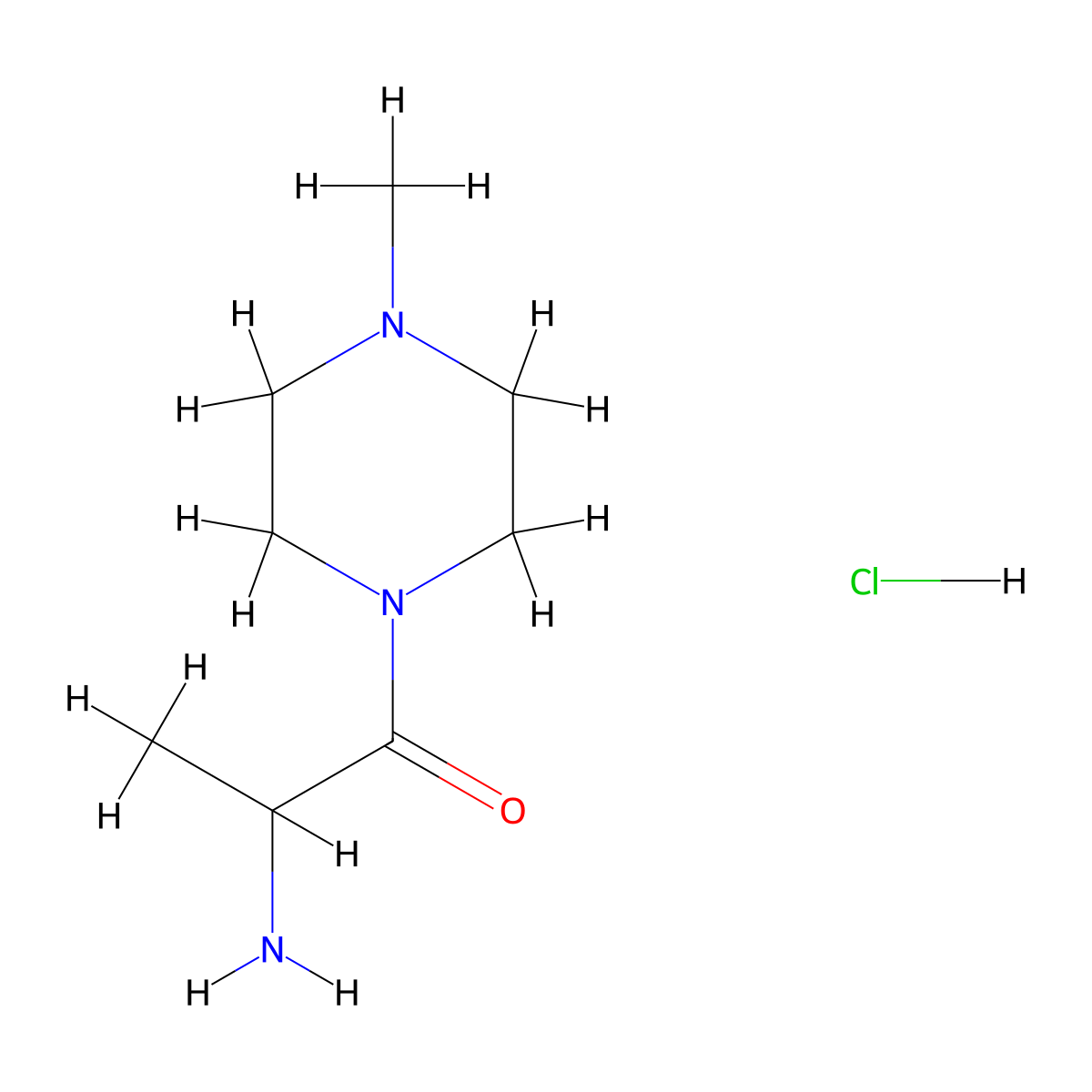 2-Amino-1-(4-methylpiperazin-1-yl)propan-1-one hydrochloride molecular structure, CAS 1236254-86-6