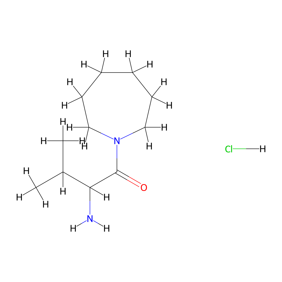 2-Amino-1-(1-azepanyl)-3-methyl-1-butanone hydrochloride molecular structure, CAS 1236254-87-7