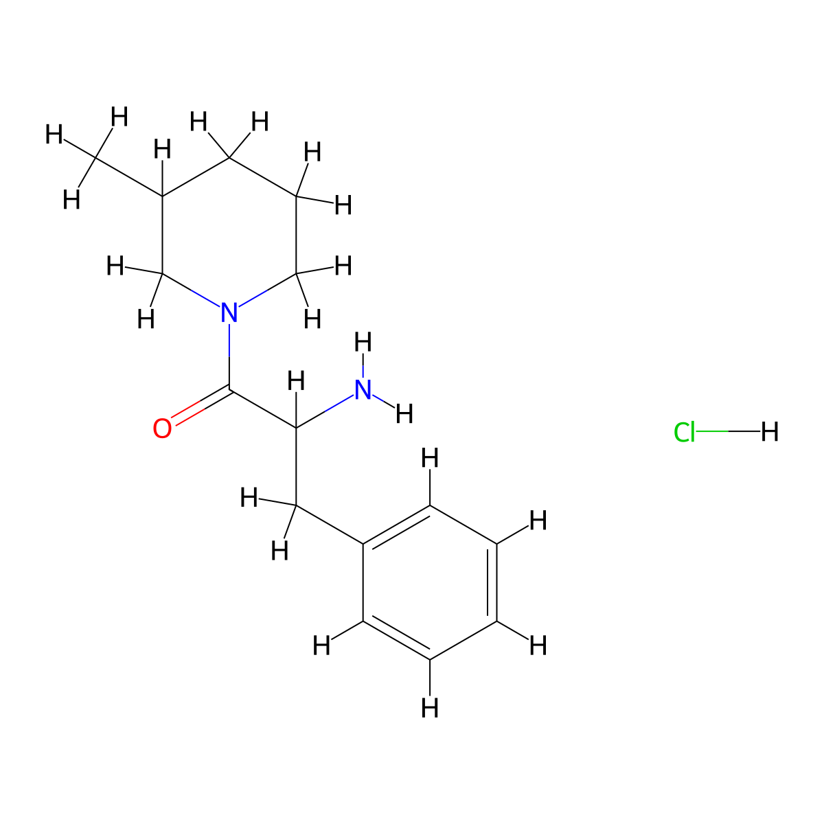 2-Amino-1-(3-methyl-1-piperidinyl)-3-phenyl-1-propanone hydrochloride molecular structure, CAS 1236254-90-2