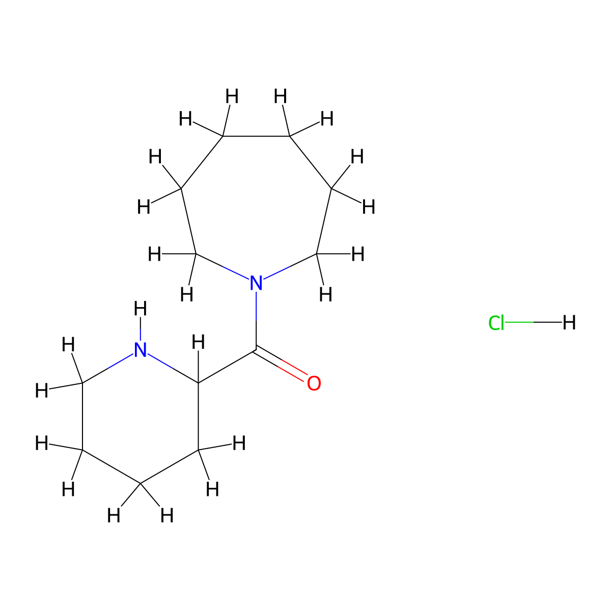 1-Azepanyl(2-piperidinyl)methanone hydrochloride molecular structure, CAS 1236254-92-4