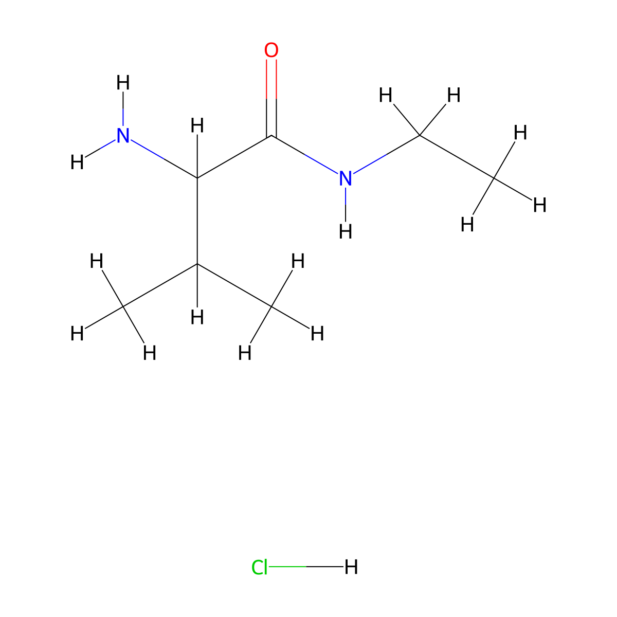 2-Amino-N-ethyl-3-methylbutanamide hydrochloride molecular structure, CAS 1236254-95-7