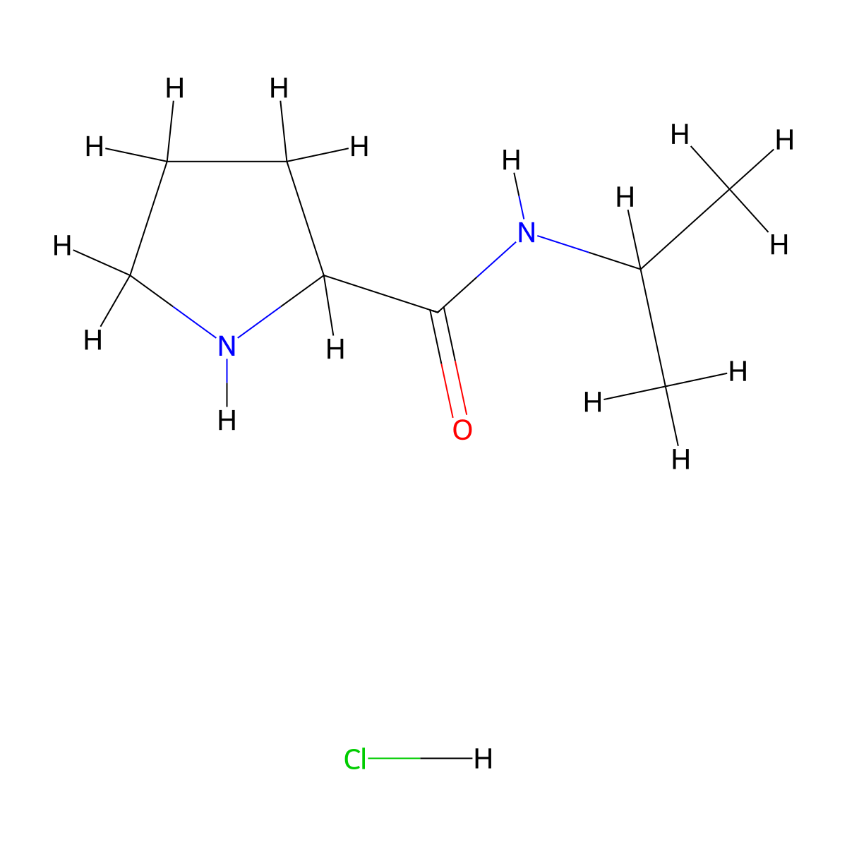 N-Isopropyl-2-pyrrolidinecarboxamide hydrochloride molecular structure, CAS 1236255-03-0