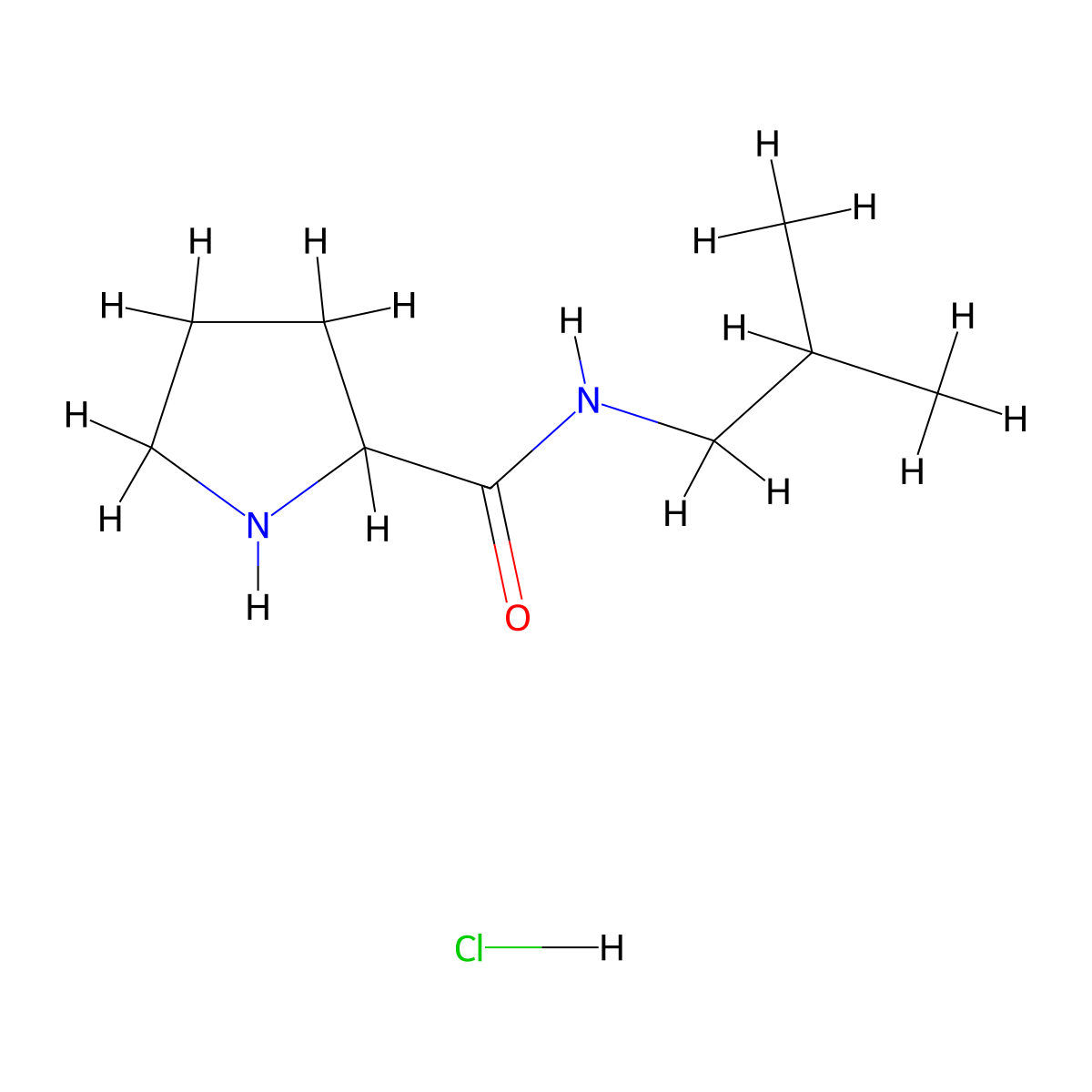 N-Isobutyl-2-pyrrolidinecarboxamide hydrochloride molecular structure, CAS 1236255-06-3