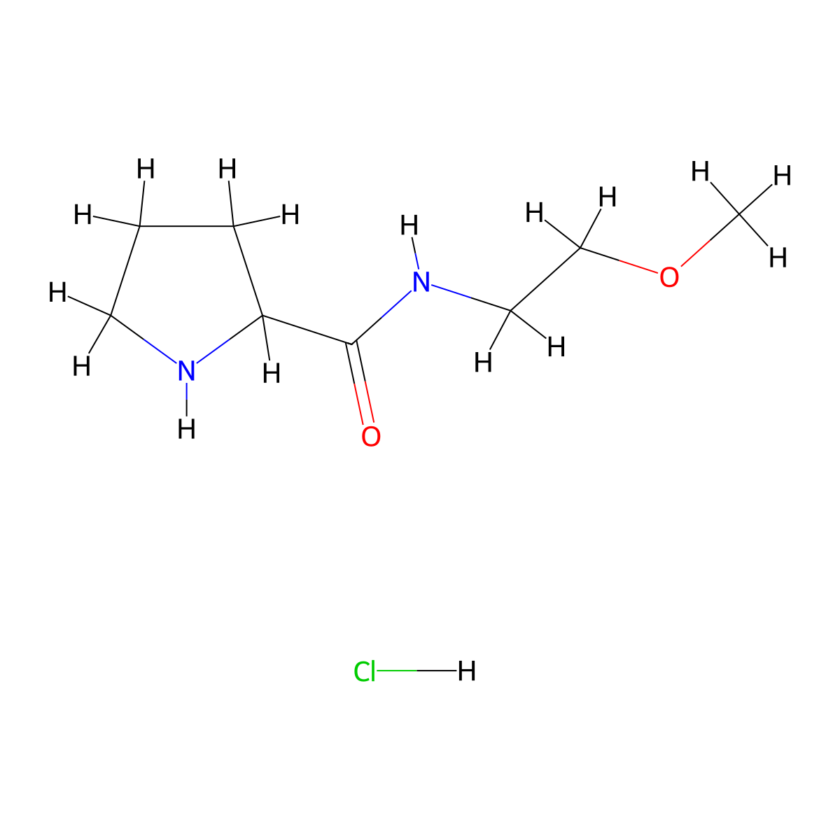 N-(2-Methoxyethyl)-2-pyrrolidinecarboxamide hydrochloride molecular structure, CAS 1236255-11-0