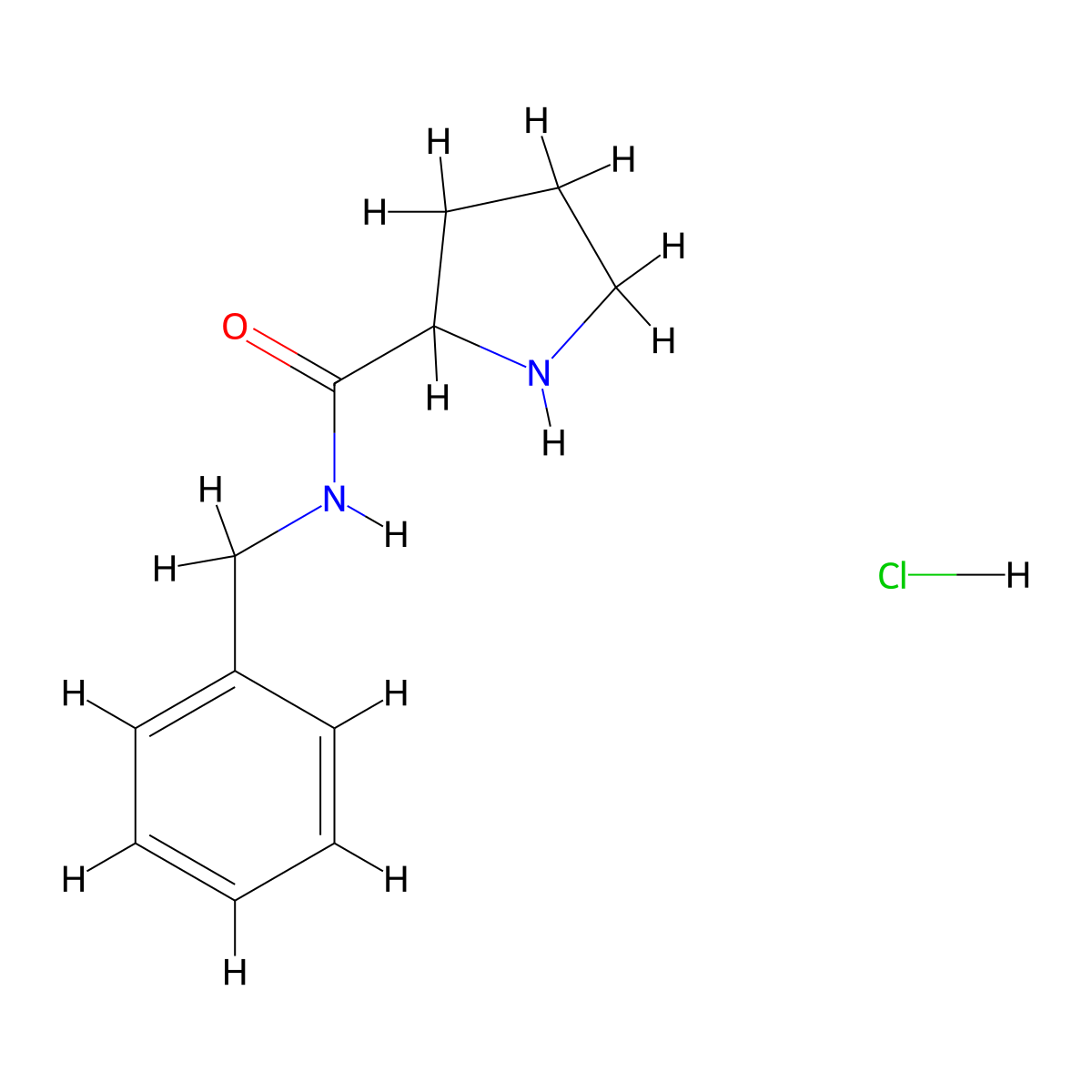 N-Benzyl-2-pyrrolidinecarboxamide hydrochloride molecular structure, CAS 1236255-21-2