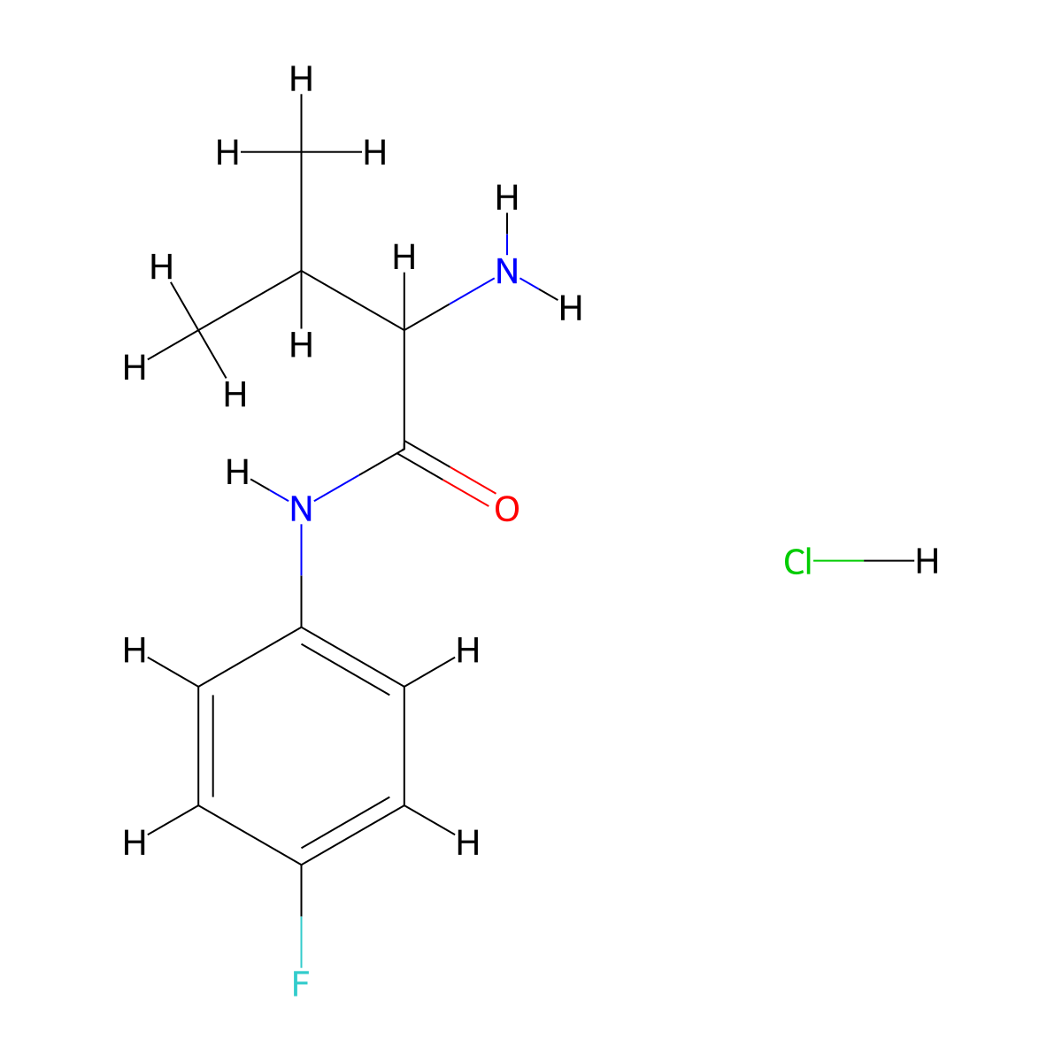2-Amino-N-(4-fluorophenyl)-3-methylbutanamide hydrochloride molecular structure, CAS 1236255-23-4