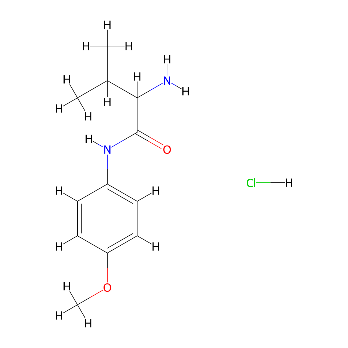 2-Amino-N-(4-methoxyphenyl)-3-methylbutanamide hydrochloride molecular structure, CAS 1236255-24-5