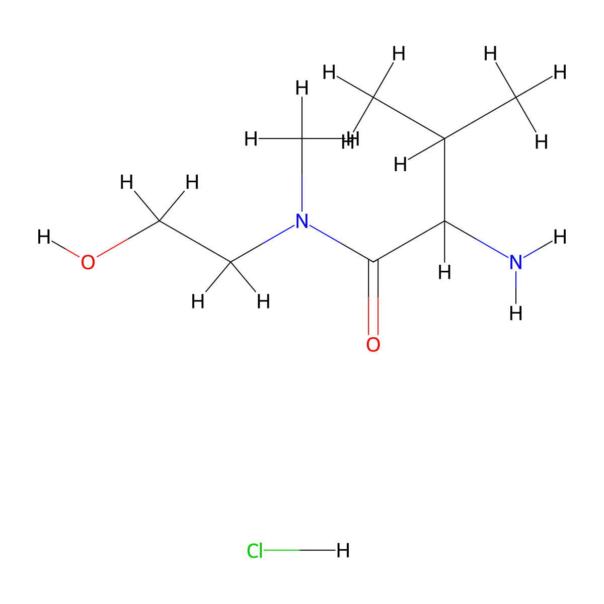 2-Amino-N-(2-hydroxyethyl)-N,3-dimethylbutanamide hydrochloride molecular structure, CAS 1236255-38-1