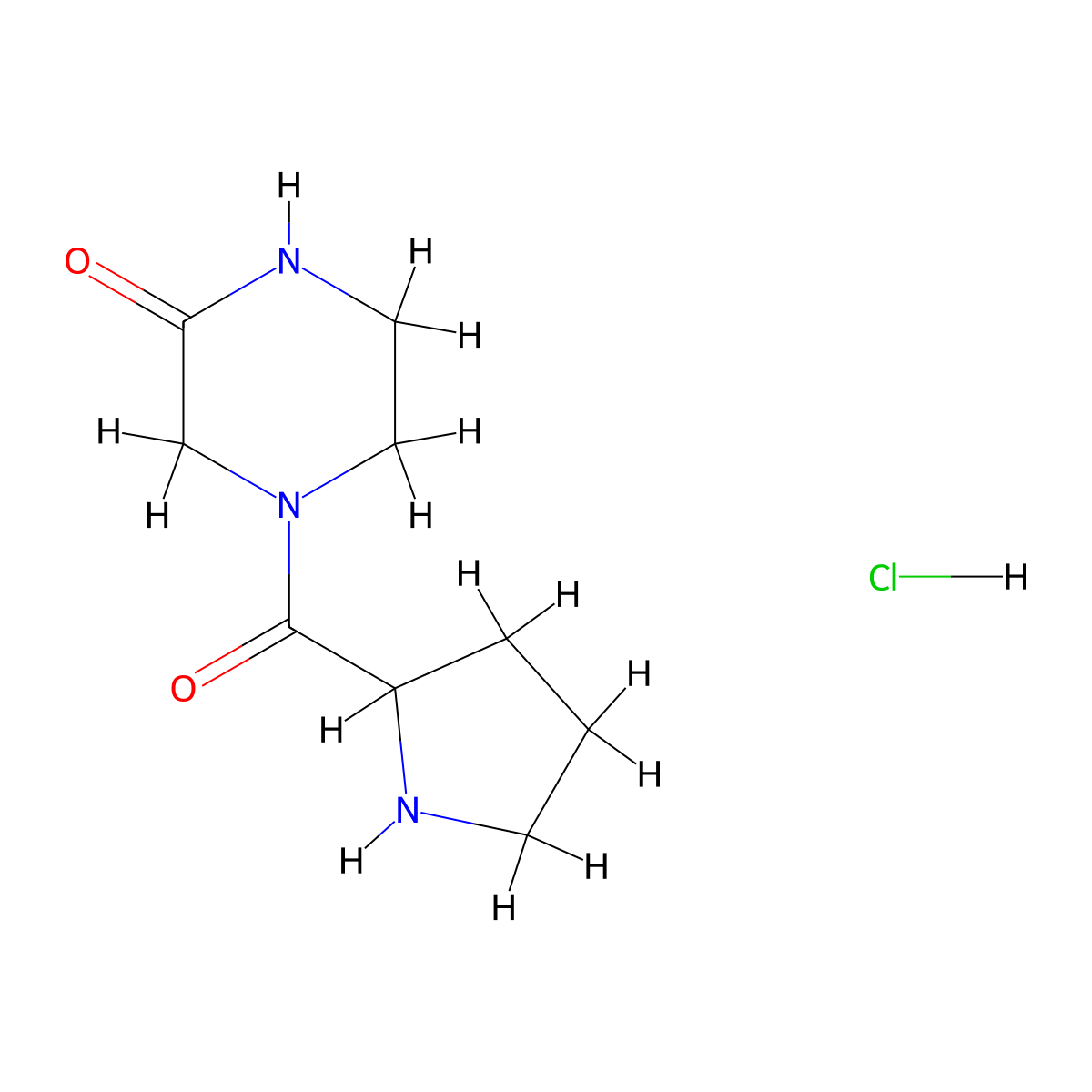 4-(Pyrrolidine-2-carbonyl)piperazin-2-one hydrochloride molecular structure, CAS 1236255-42-7