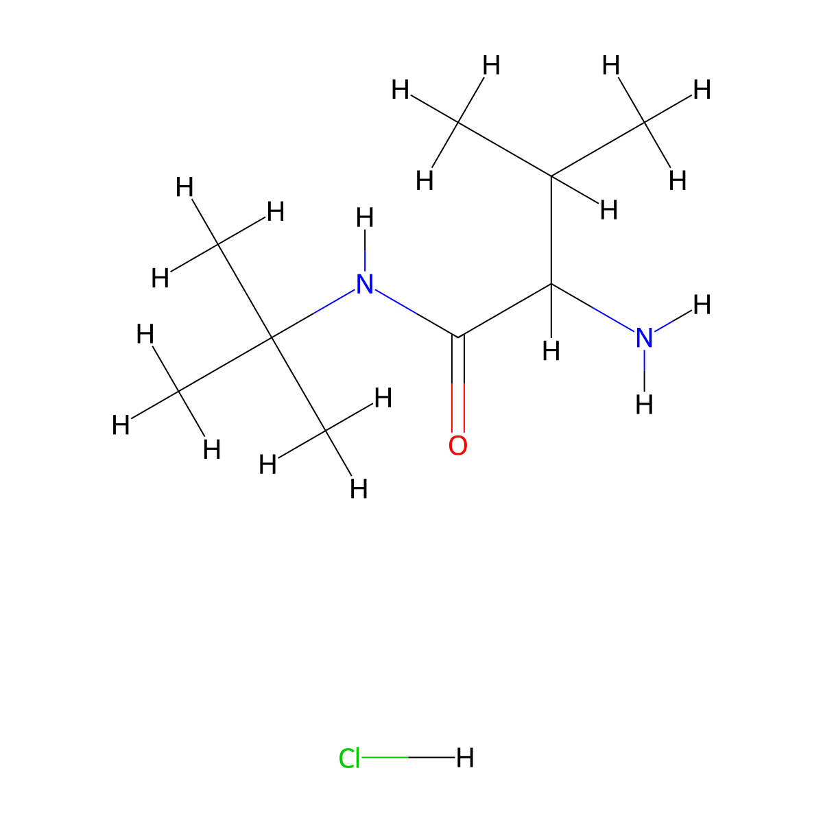 2-Amino-N-(tert-butyl)-3-methylbutanamide hydrochloride molecular structure, CAS 1236255-49-4