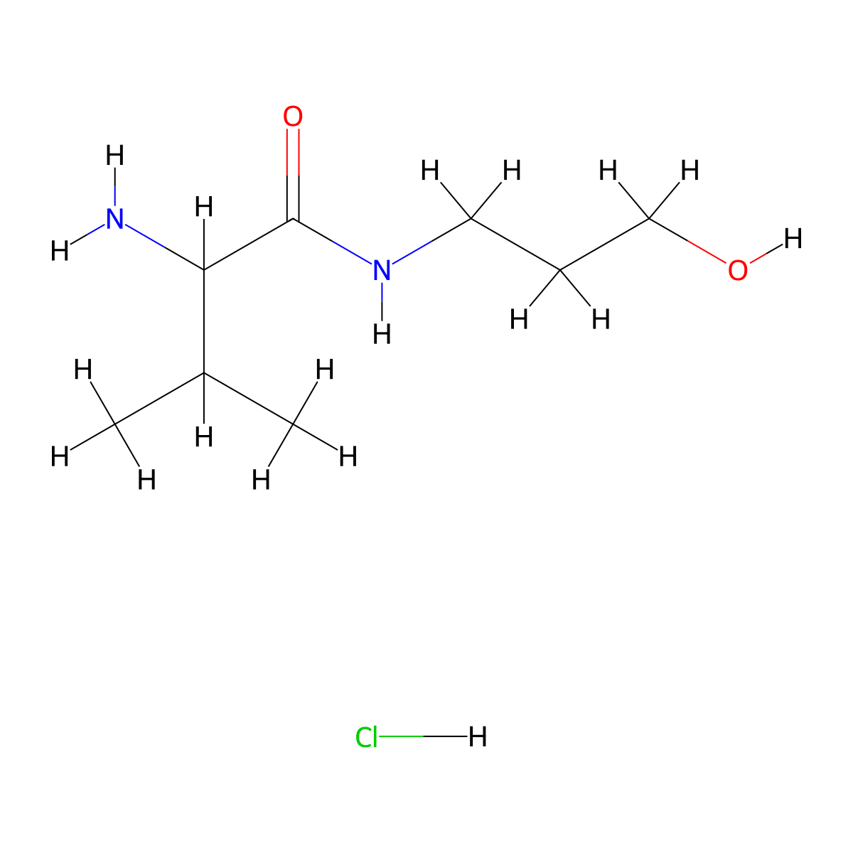 2-Amino-N-(3-hydroxypropyl)-3-methylbutanamide hydrochloride molecular structure, CAS 1236256-44-2