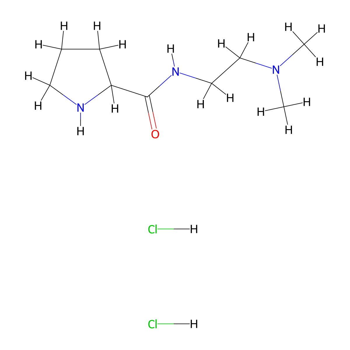 N-[2-(Dimethylamino)ethyl]-2-pyrrolidinecarboxamide dihydrochloride molecular structure, CAS 1236256-46-4