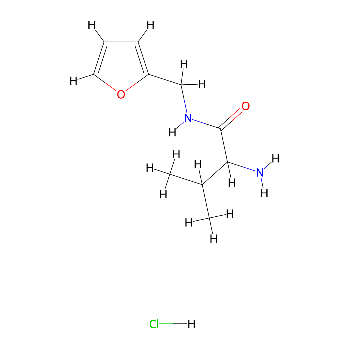 2-Amino-N-(2-furylmethyl)-3-methylbutanamide hydrochloride molecular structure, CAS 1236256-49-7
