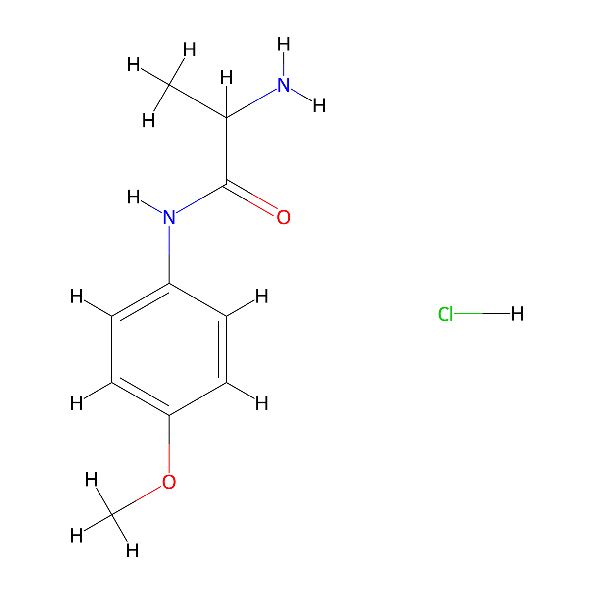 2-Amino-N-(4-methoxyphenyl)propanamide hydrochloride molecular structure, CAS 1236256-54-4