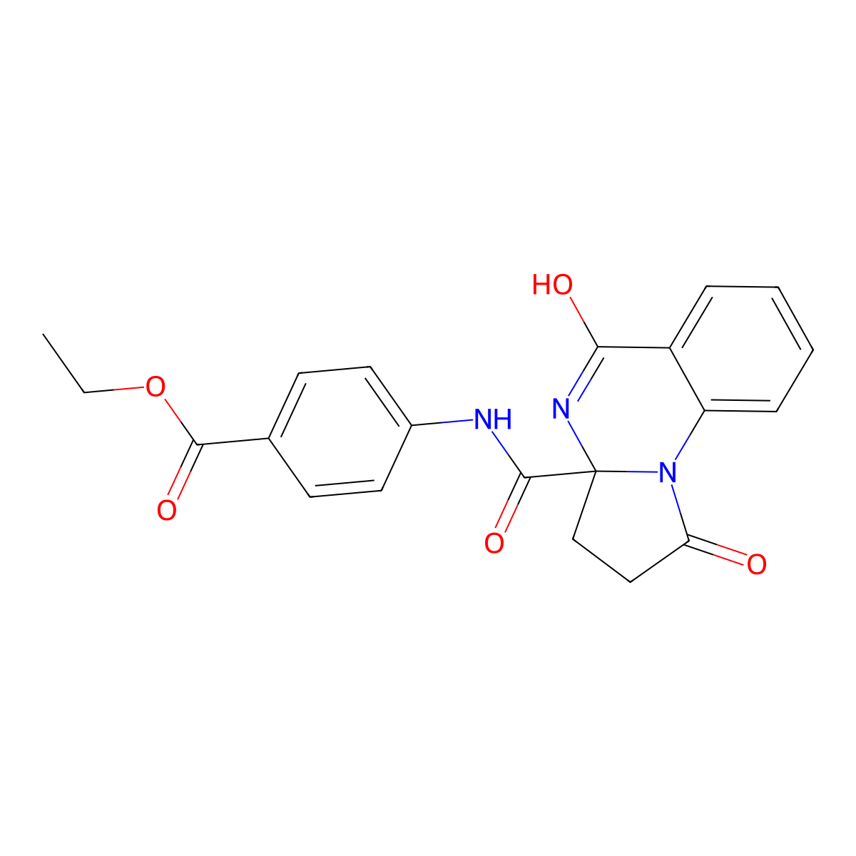 ethyl 4-({[1,5-dioxo-2,3,4,5-tetrahydropyrrolo[1,2-a]quinazolin-3(1H)-yl]carbonyl}amino)benzoate molecular structure, CAS 1236256-76-0