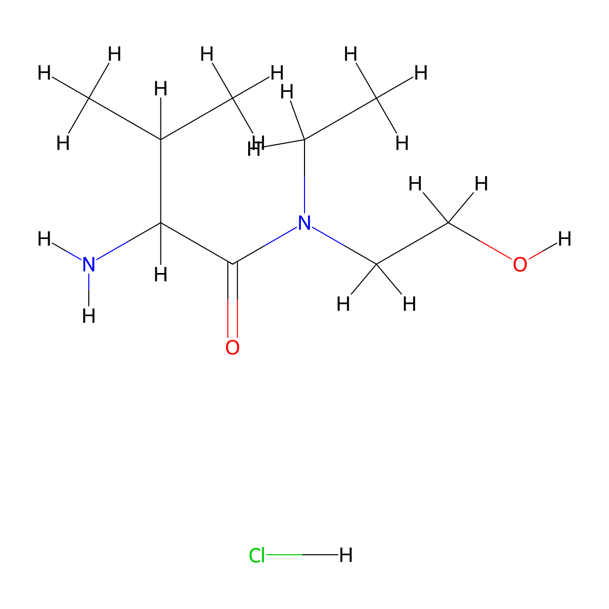 2-Amino-N-ethyl-N-(2-hydroxyethyl)-3-methylbutanamide hydrochloride molecular structure, CAS 1236256-80-6