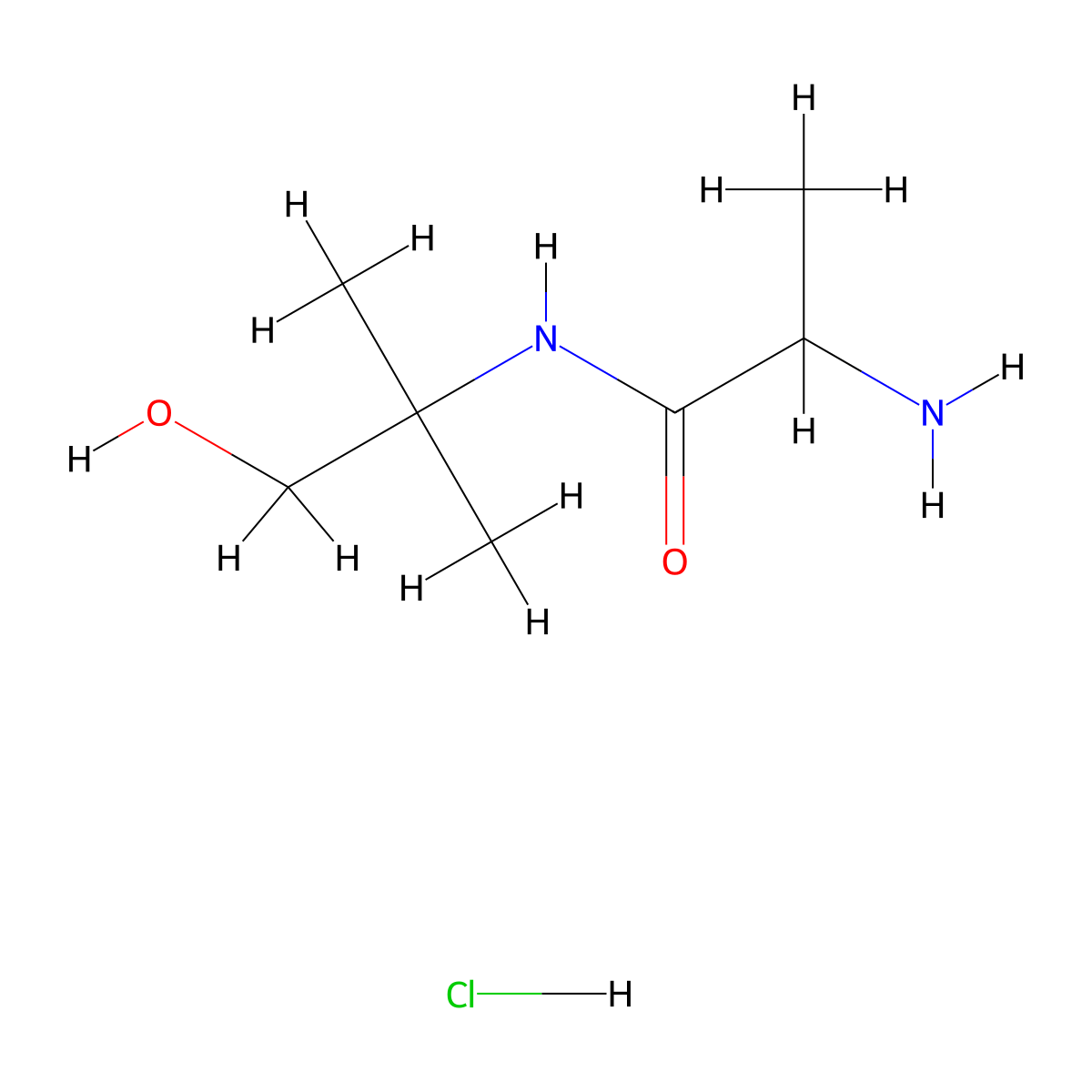 2-Amino-N-(2-hydroxy-1,1-dimethylethyl)-propanamide hydrochloride molecular structure, CAS 1236256-89-5