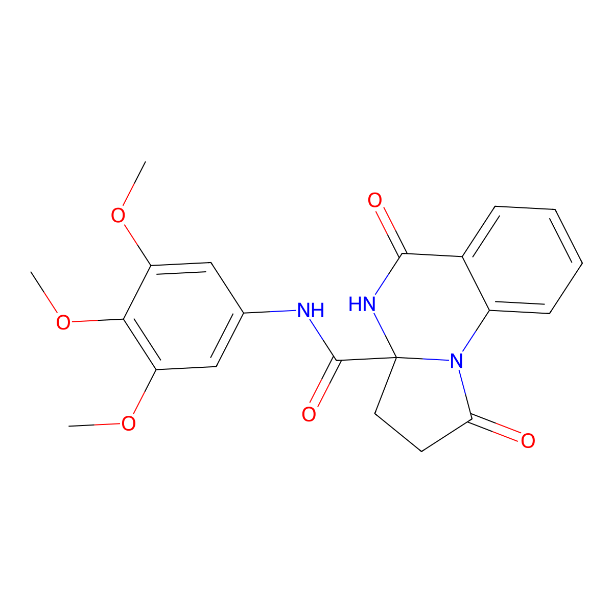 1,5-dioxo-N-(3,4,5-trimethoxyphenyl)-2,3,4,5-tetrahydropyrrolo[1,2-a]quinazoline-3a(1H)-carboxamide molecular structure, CAS 1236256-92-0
