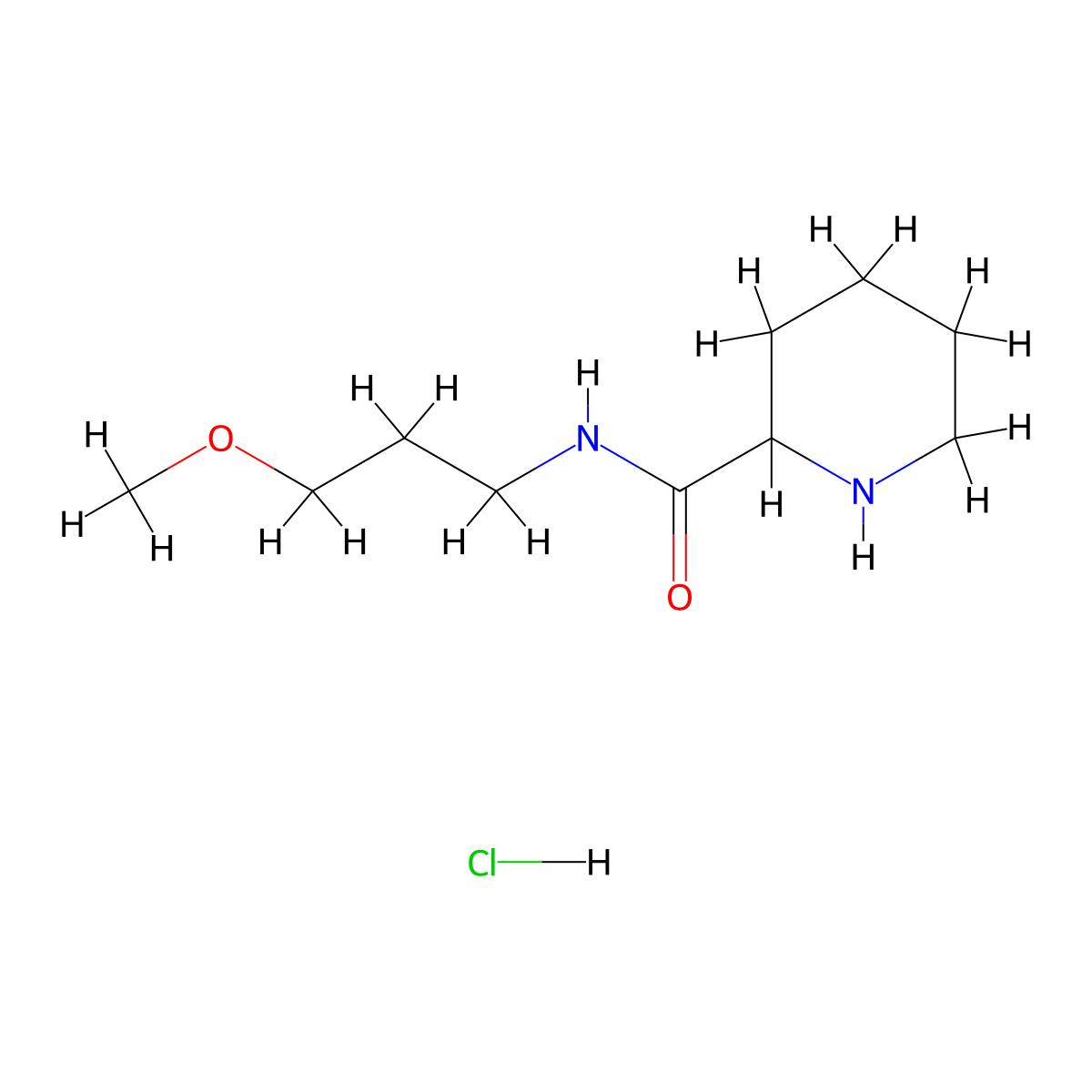 N-(3-Methoxypropyl)-2-piperidinecarboxamide hydrochloride molecular structure, CAS 1236256-96-4