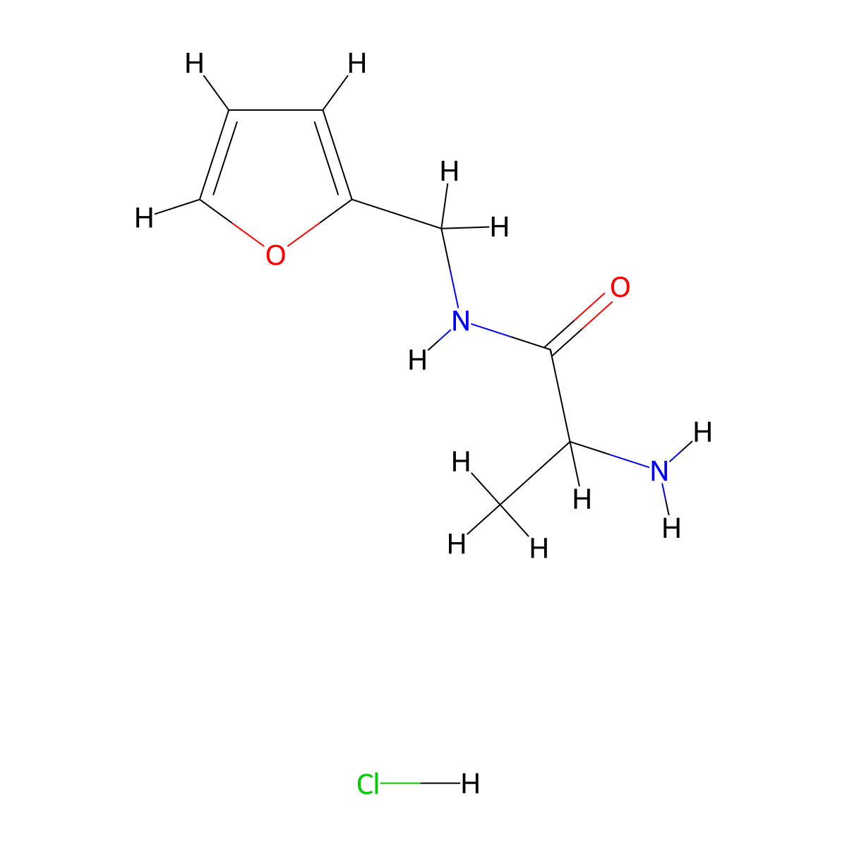 2-Amino-N-(2-furylmethyl)propanamide hydrochloride molecular structure, CAS 1236256-98-6