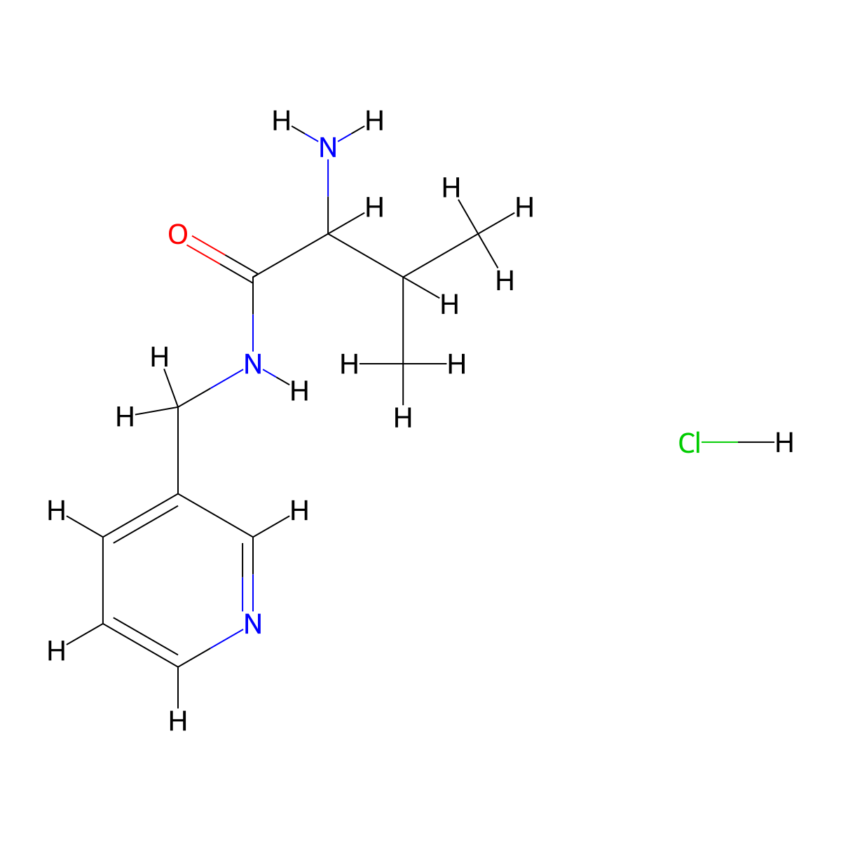 2-Amino-3-methyl-N-(3-pyridinylmethyl)butanamide hydrochloride molecular structure, CAS 1236257-03-6