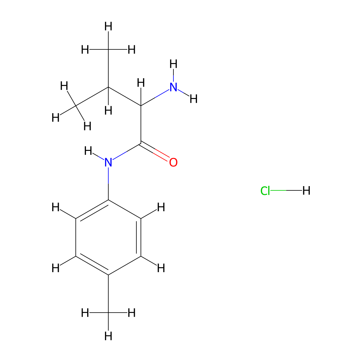 2-Amino-3-methyl-N-(4-methylphenyl)butanamide hydrochloride molecular structure, CAS 1236257-21-8