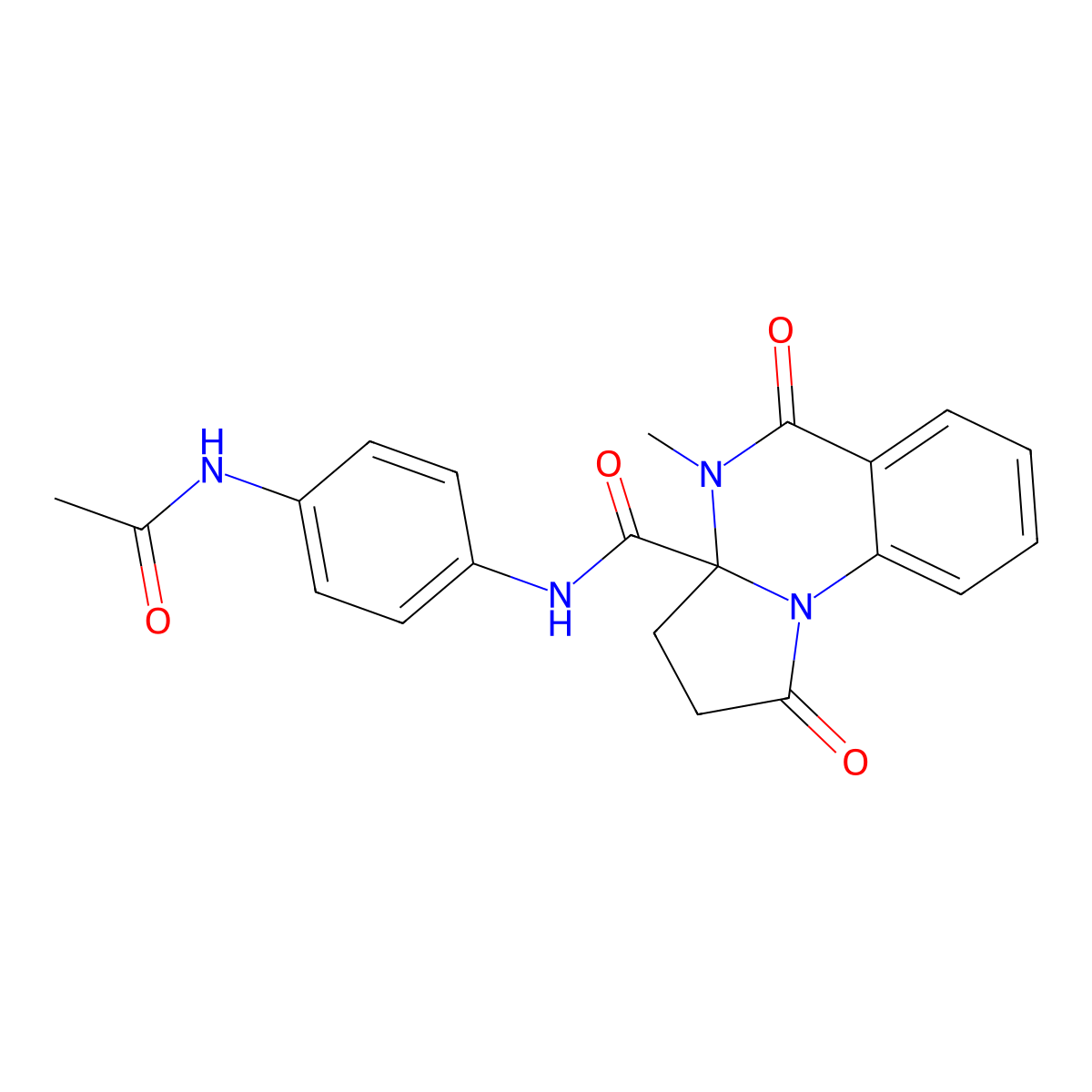 N-(4-acetamidophenyl)-4-methyl-1,5-dioxo-1,2,3,3a,4,5-hexahydropyrrolo[1,2-a]quinazoline-3a-carboxamide molecular structure, CAS 1236257-40-1
