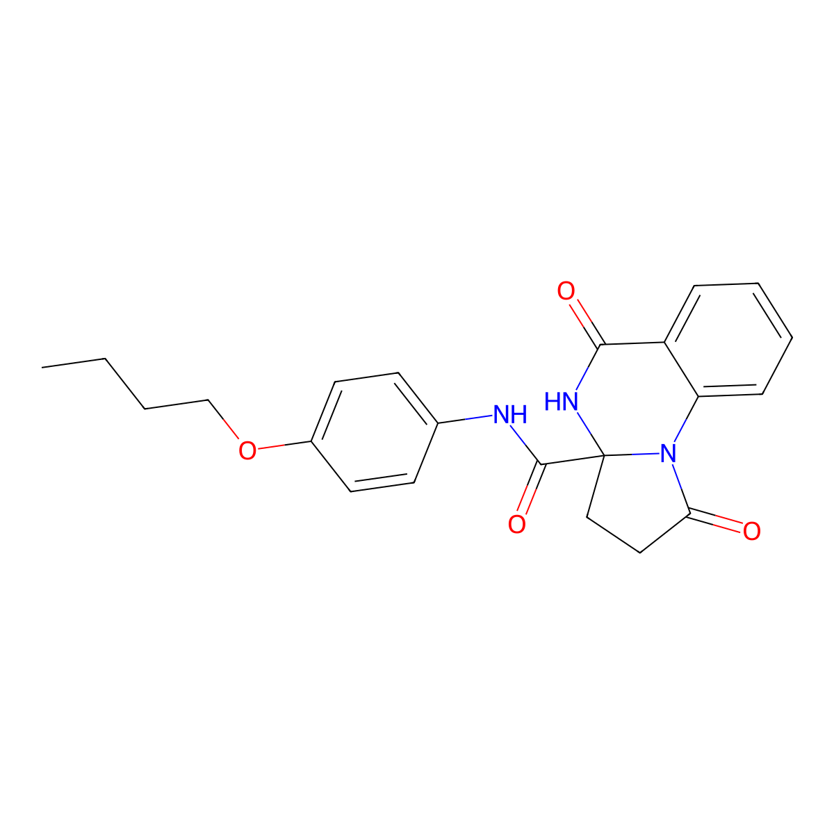 N-(4-butoxyphenyl)-1,5-dioxo-2,3,4,5-tetrahydropyrrolo[1,2-a]quinazoline-3a(1H)-carboxamide molecular structure, CAS 1236257-43-4