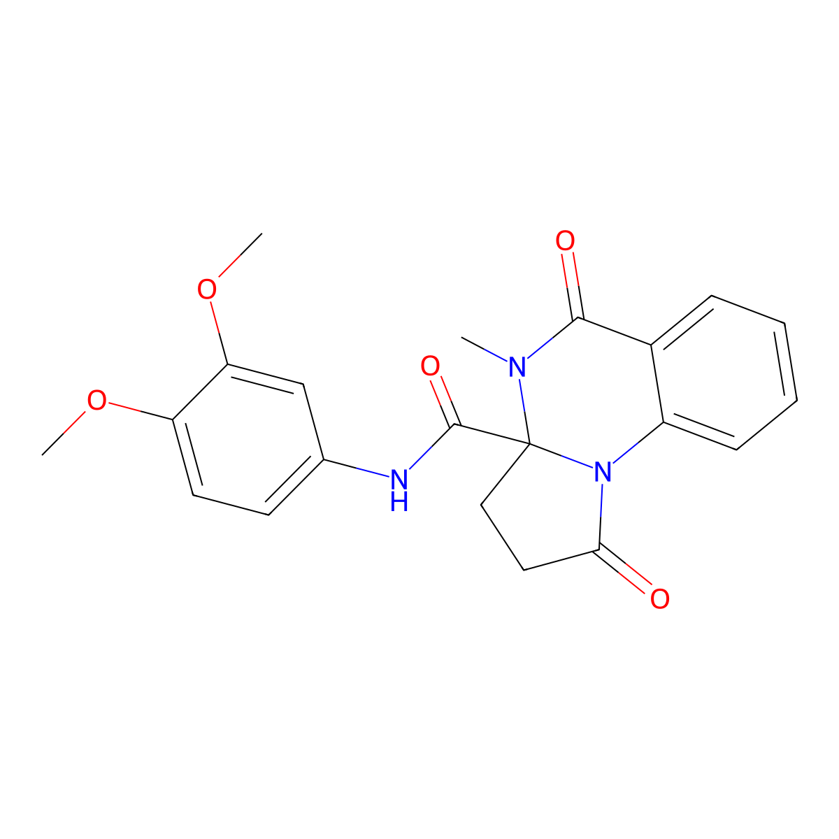 N-(3,4-dimethoxyphenyl)-4-methyl-1,5-dioxo-2,3,4,5-tetrahydropyrrolo[1,2-a]quinazoline-3a(1H)-carboxamide molecular structure, CAS 1236257-49-0