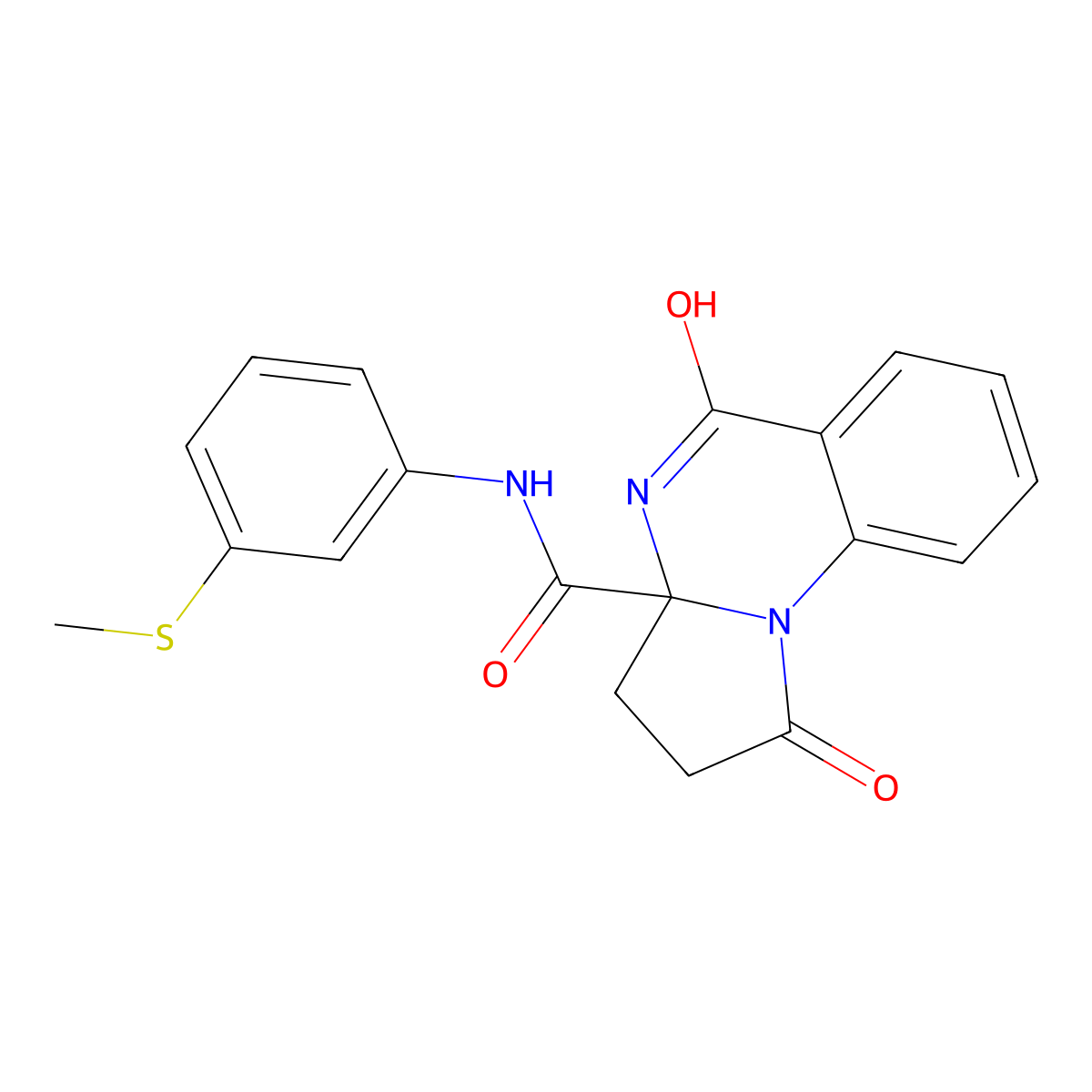 N-[3-(methylsulfanyl)phenyl]-1,5-dioxo-2,3,4,5-tetrahydropyrrolo[1,2-a]quinazoline-3a(1H)-carboxamide molecular structure, CAS 1236257-93-4