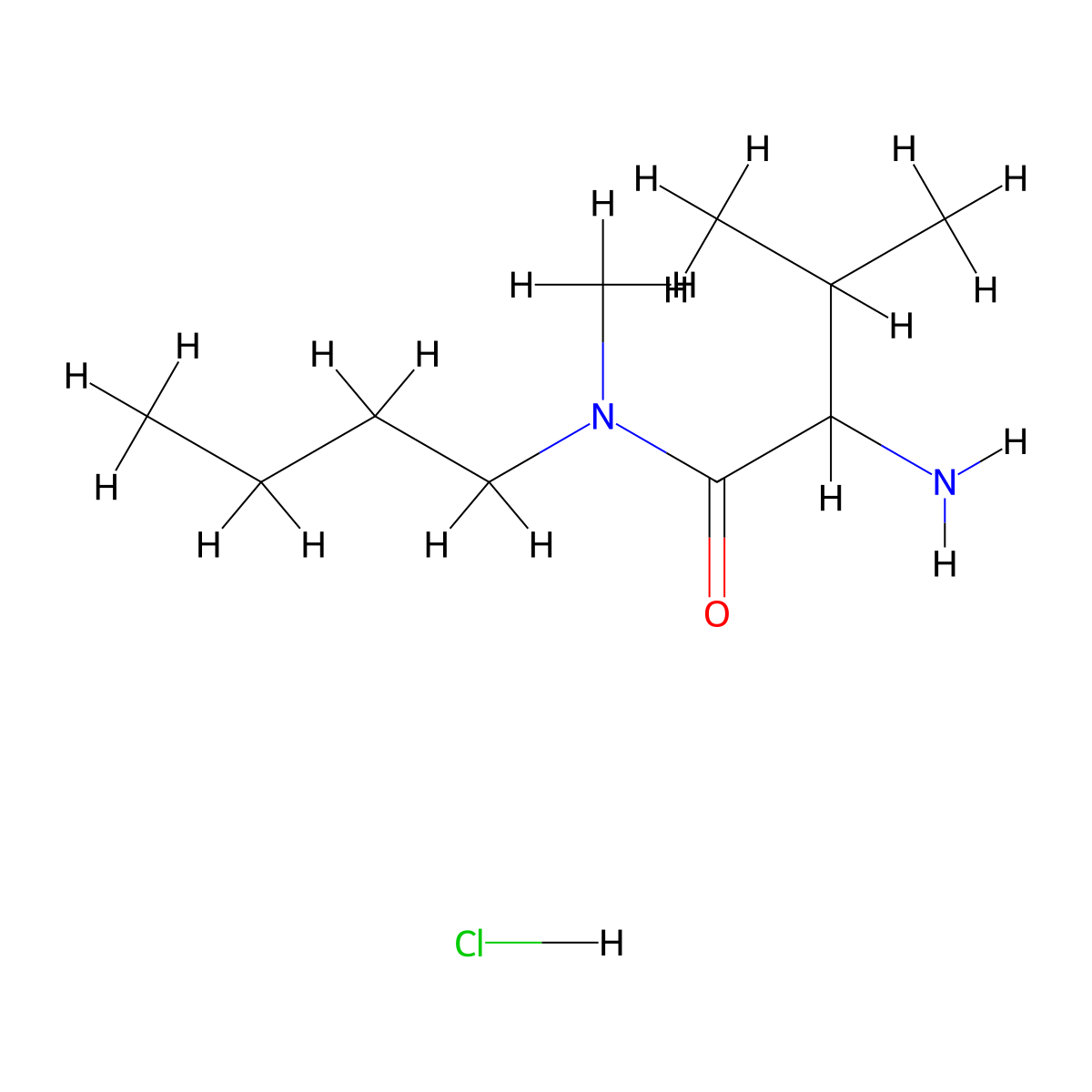 2-Amino-N-butyl-N,3-dimethylbutanamide hydrochloride molecular structure, CAS 1236258-11-9