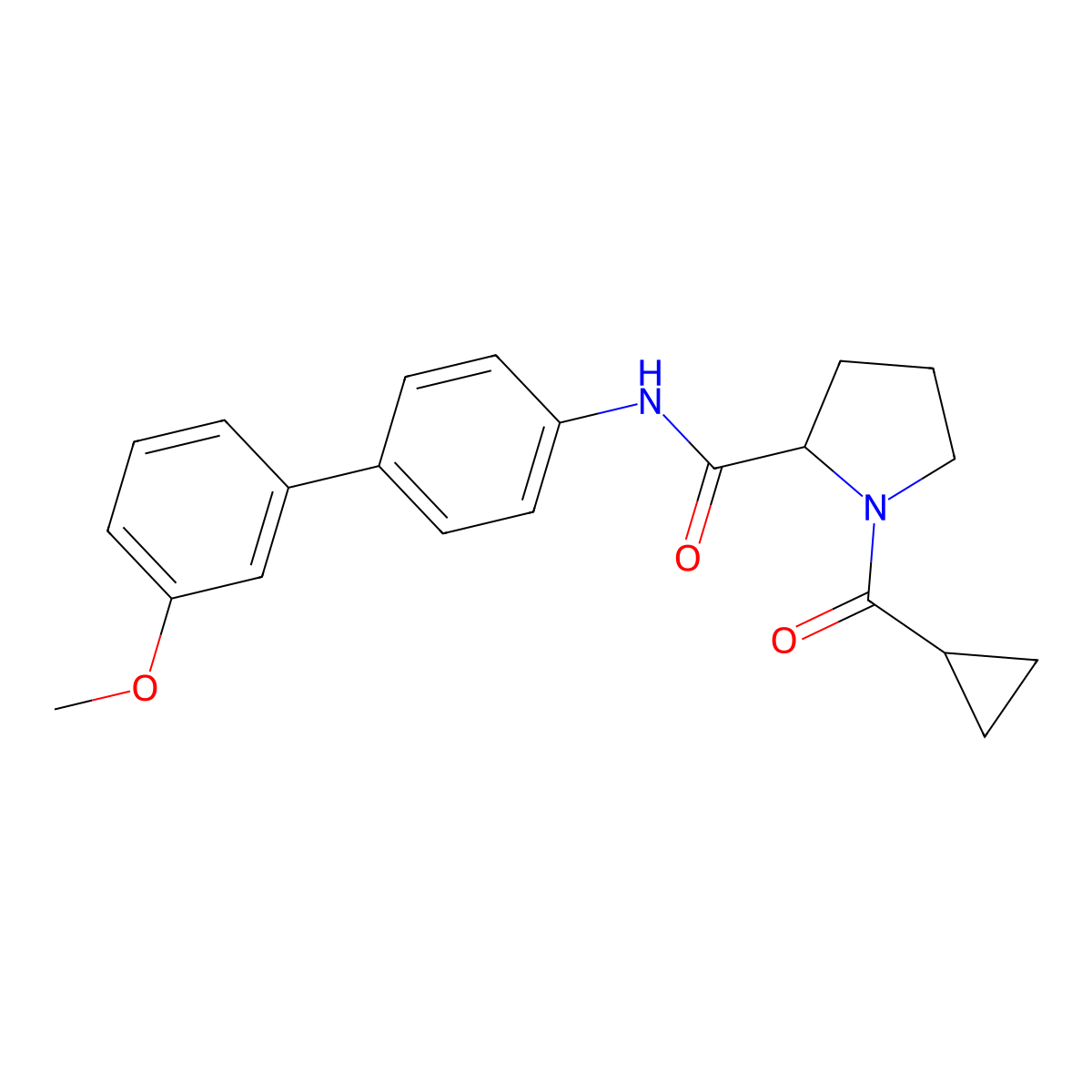 1-(cyclopropylcarbonyl)-N-(3'-methoxy-4-biphenylyl)prolinamide molecular structure, CAS 1236258-14-2