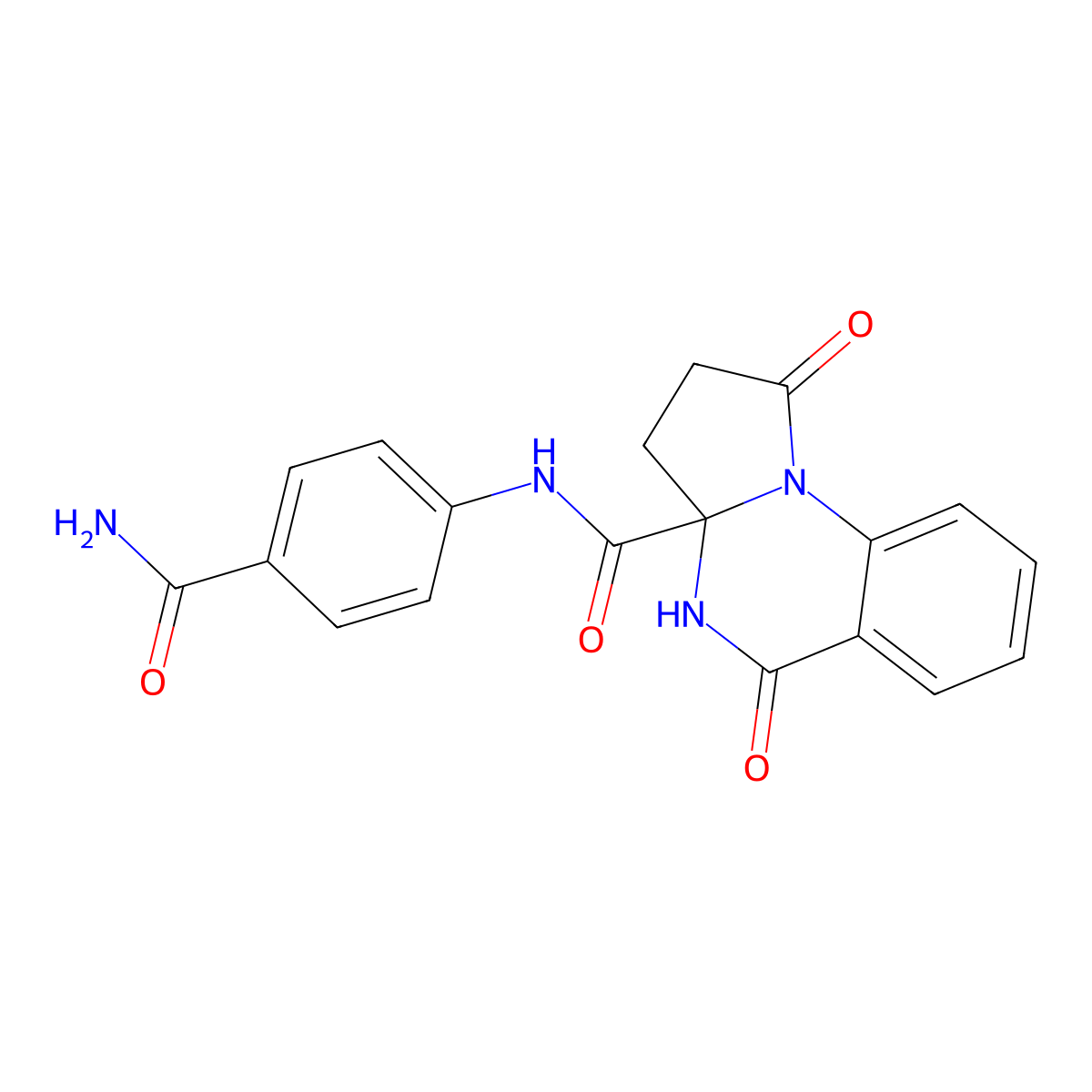 N-(4-carbamoylphenyl)-1,5-dioxo-2,3,4,5-tetrahydropyrrolo[1,2-a]quinazoline-3a(1H)-carboxamide molecular structure, CAS 1236258-22-2