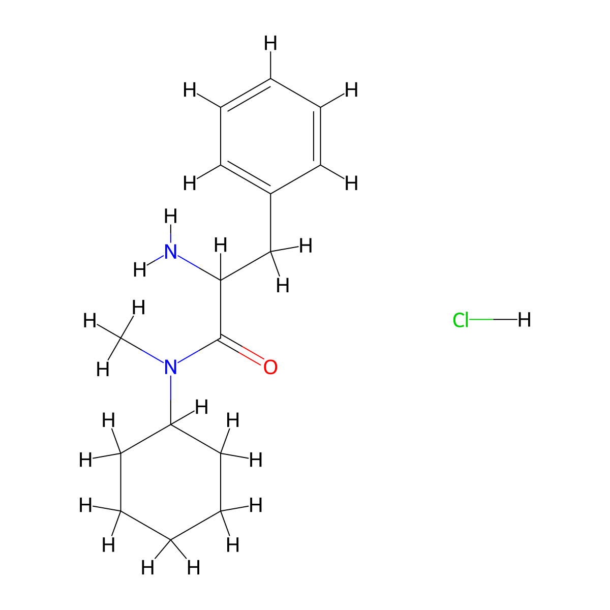 2-Amino-N-cyclohexyl-N-methyl-3-phenylpropanamide hydrochloride molecular structure, CAS 1236258-25-5