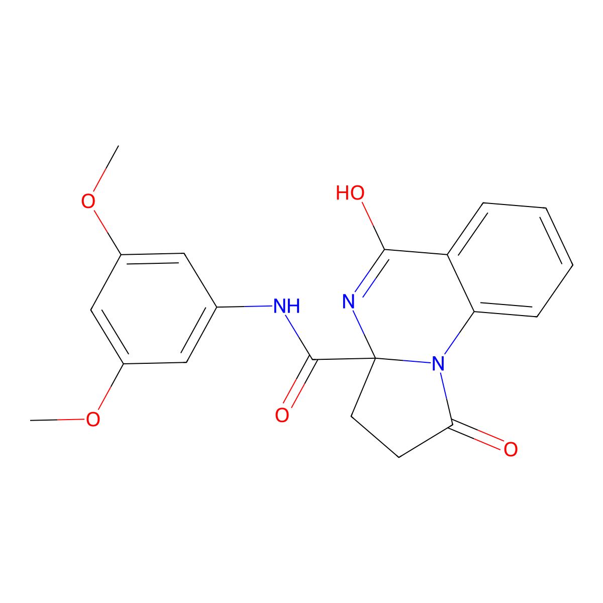 N-(3,5-dimethoxyphenyl)-1,5-dioxo-2,3,4,5-tetrahydropyrrolo[1,2-a]quinazoline-3a(1H)-carboxamide molecular structure, CAS 1236259-17-8